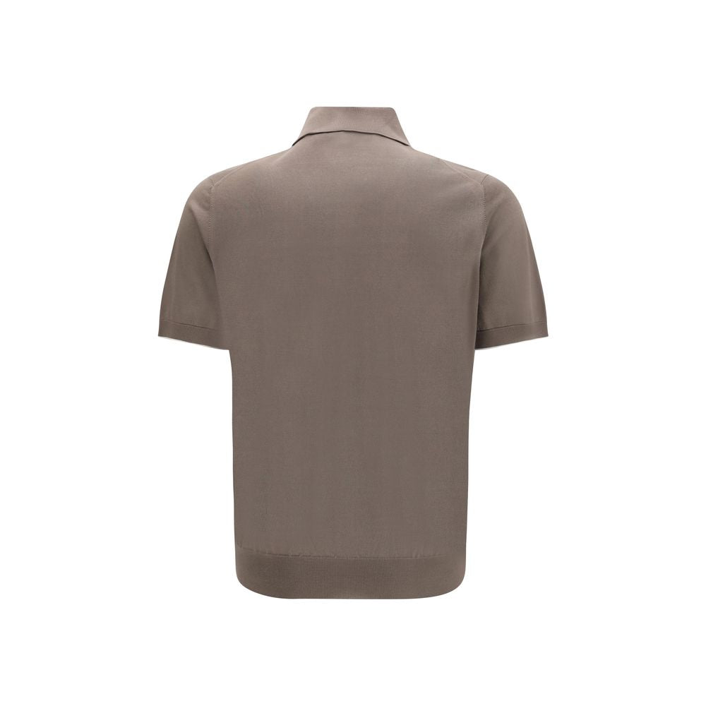 Brunello Cucinelli Brown Cotton Polo Shirt | Regal Royce