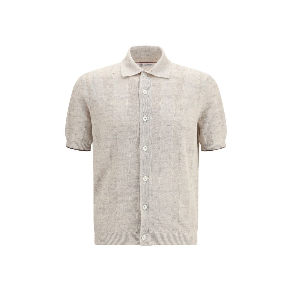 Brunello Cucinelli Beige Cotton Polo Shirt | Regal Royce