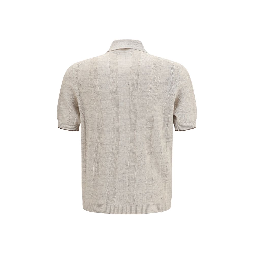 Brunello Cucinelli Beige Cotton Polo Shirt | Regal Royce