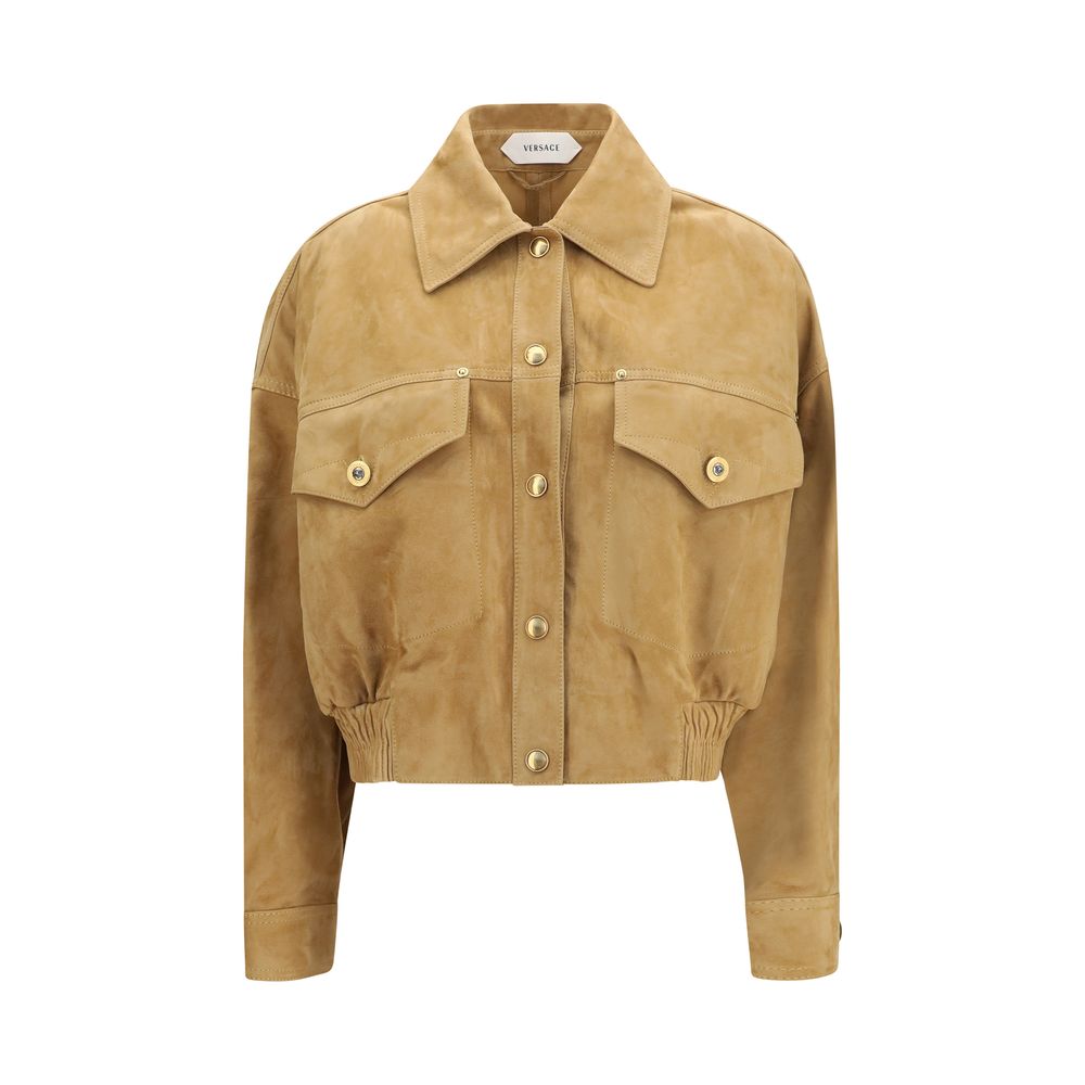 Versace Beige Lamb Leather Bomber | Regal Royce