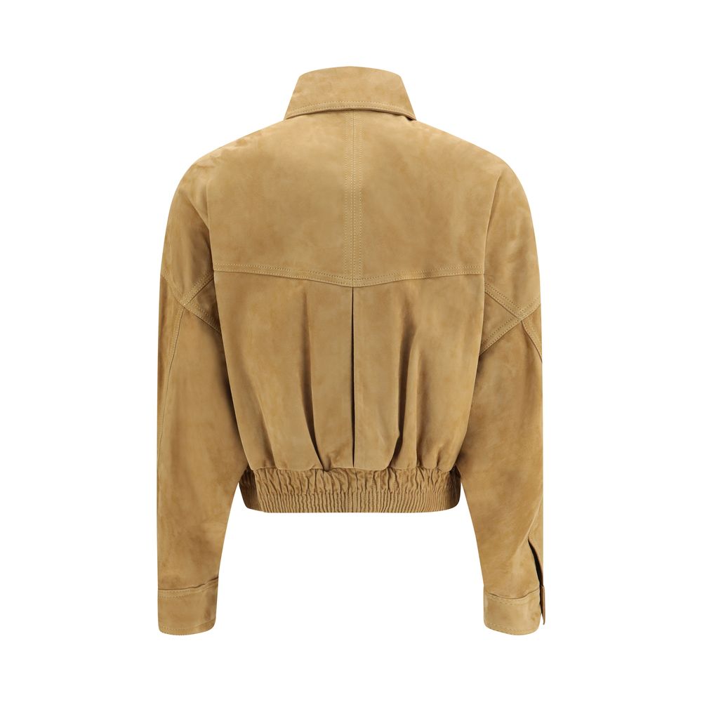 Versace Beige Lamb Leather Bomber | Regal Royce