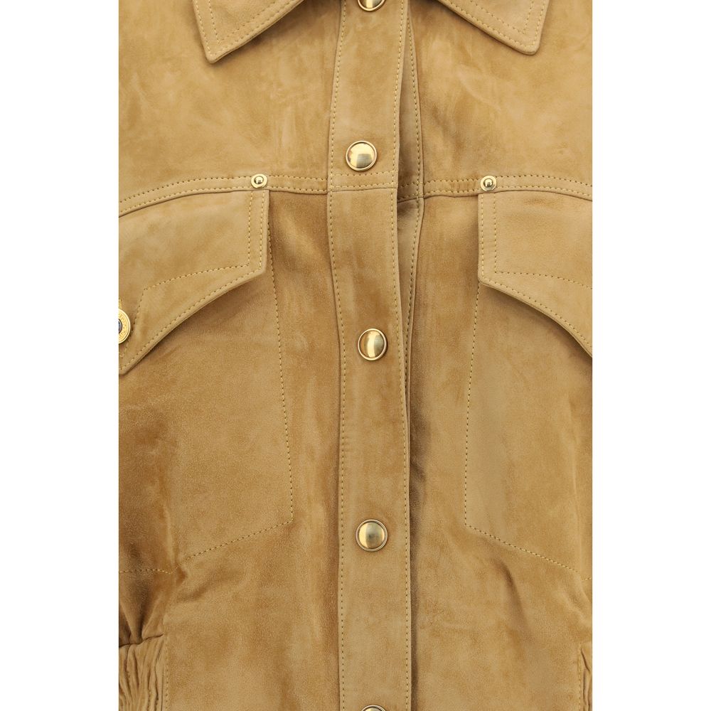 Versace Beige Lamb Leather Bomber | Regal Royce