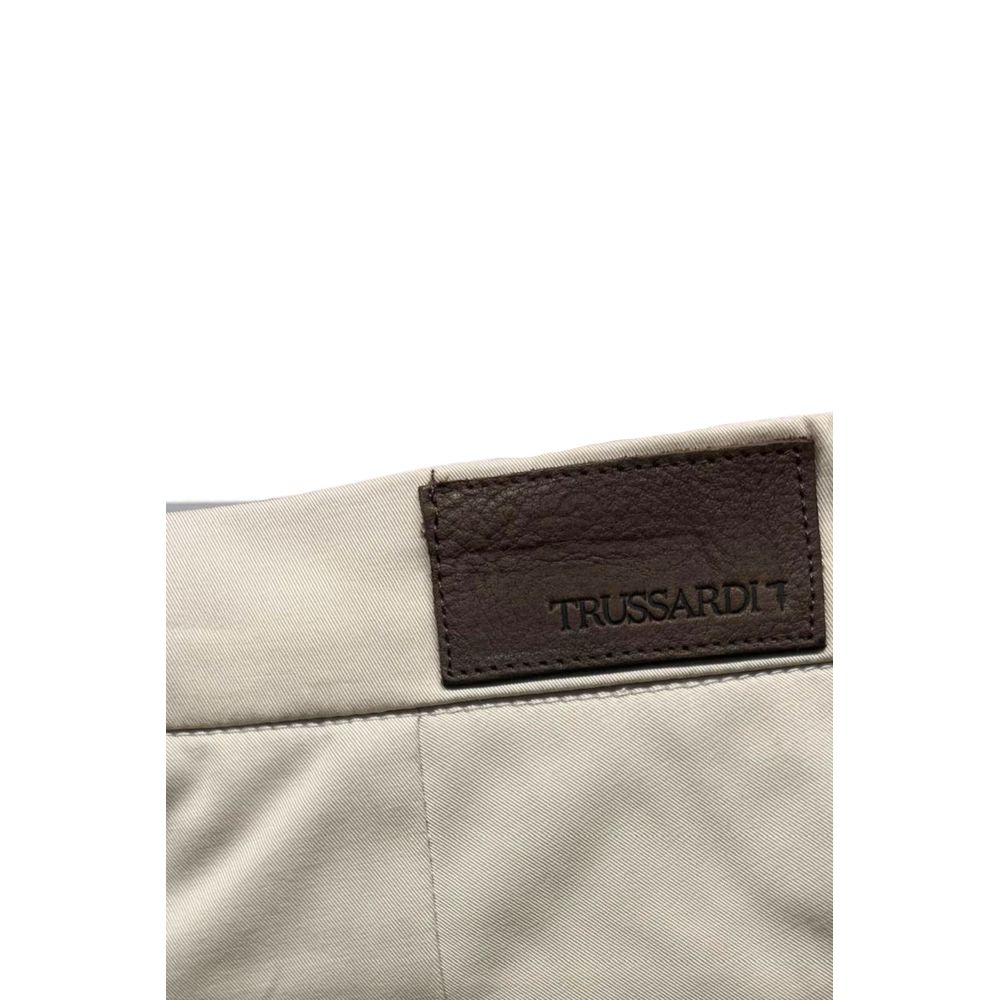 Trussardi Jeans Beige Cotton Men Pants | Regal Royce