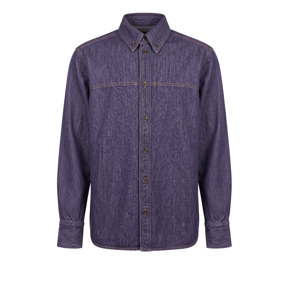 Trussardi Jeans Purple Cotton Men's Jacket | Regal Royce