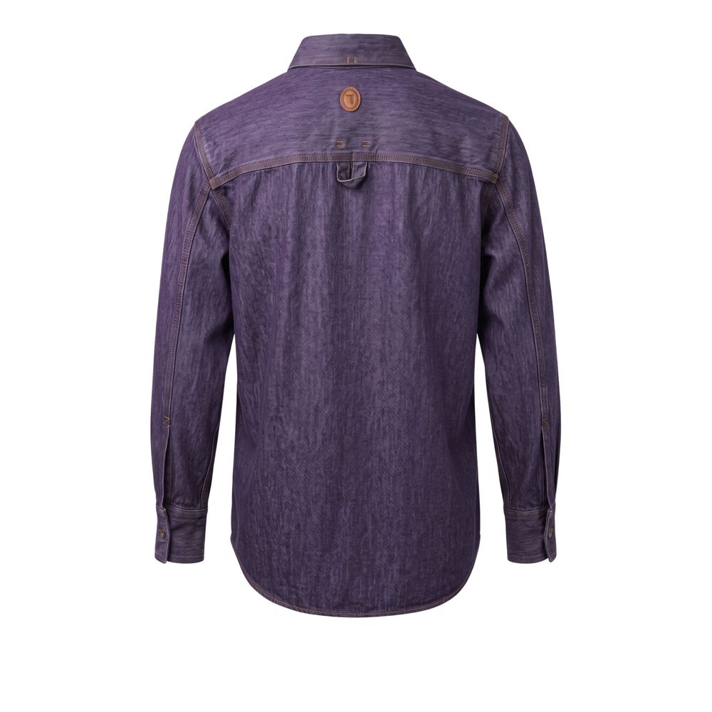 Trussardi Jeans Purple Cotton Men's Jacket | Regal Royce