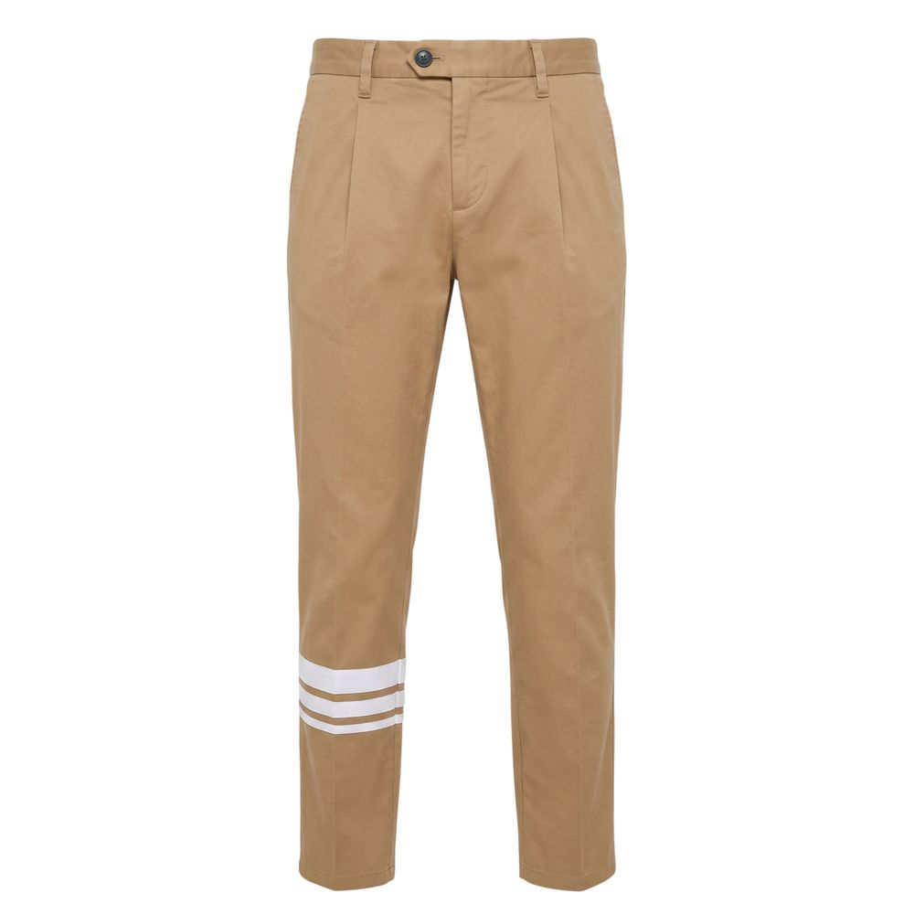Trussardi Jeans Beige Cotton Men Pants | Regal Royce