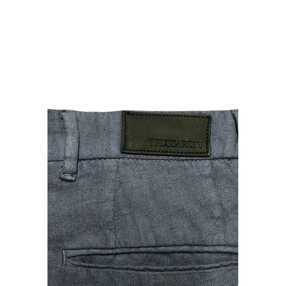 Trussardi Jeans Blue Flax Men Pants | Regal Royce