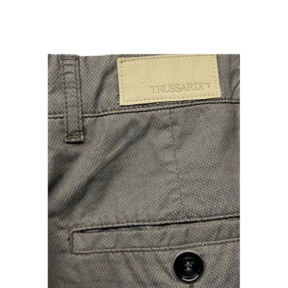 Trussardi Jeans Grey Cotton Men Trouser | Regal Royce