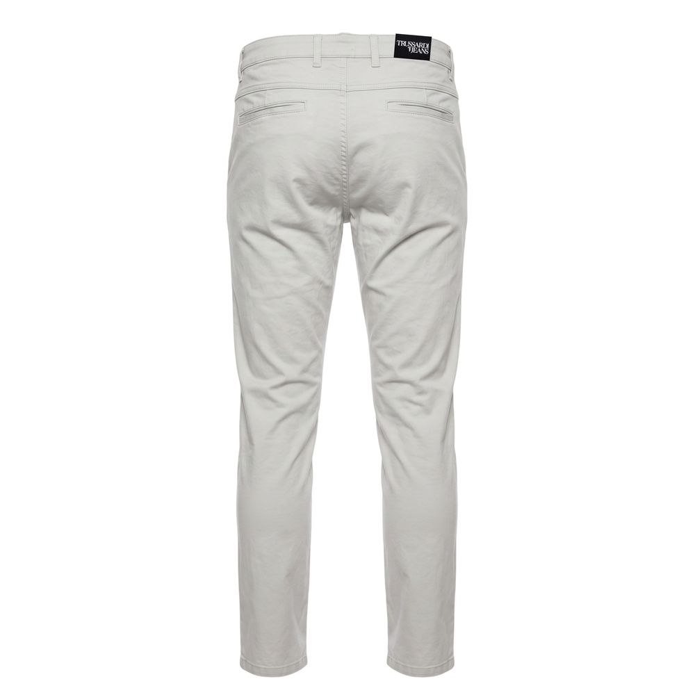 Trussardi Jeans Grey Cotton Men Pants | Regal Royce
