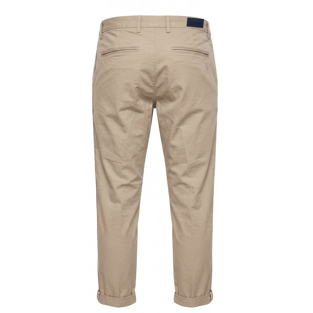 Trussardi Jeans Beige Cotton Men Pants | Regal Royce