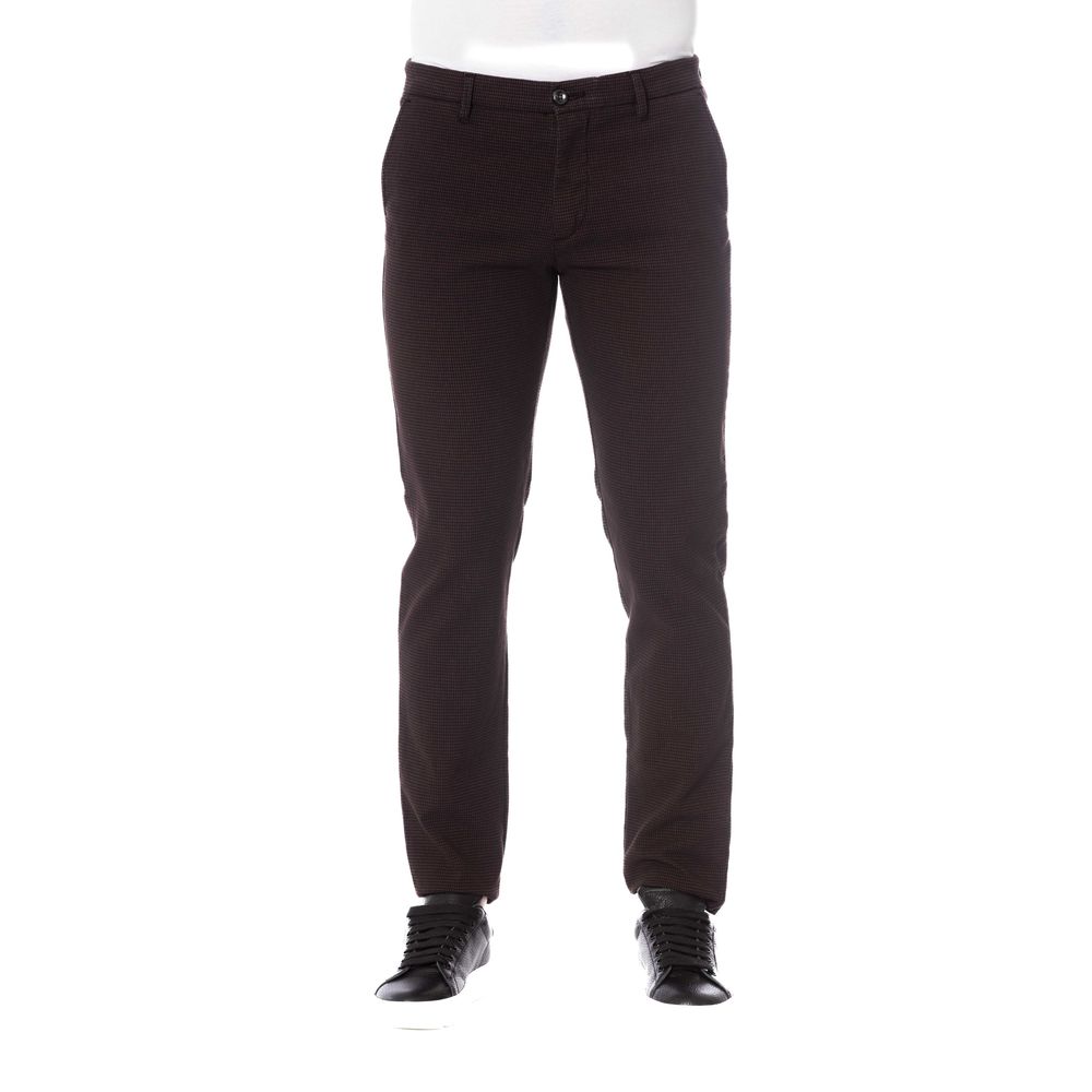 Trussardi Jeans Brown Cotton Men Trouser | Regal Royce