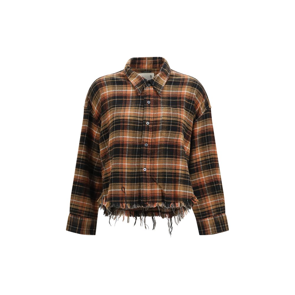 R13 Brown Cotton Pattern Shirt | Regal Royce