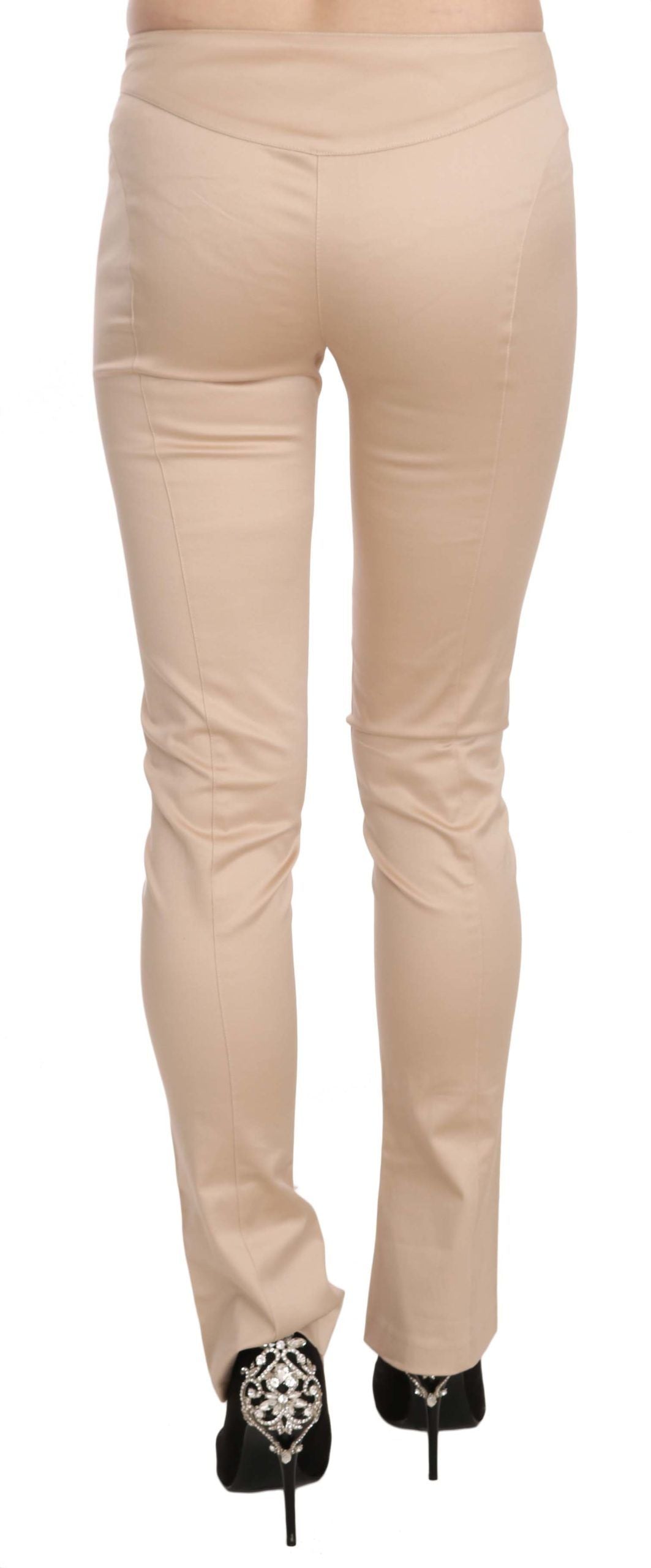 Just Cavalli Cream Low Waist Skinny Formal Trousers Pants | Regal Royce