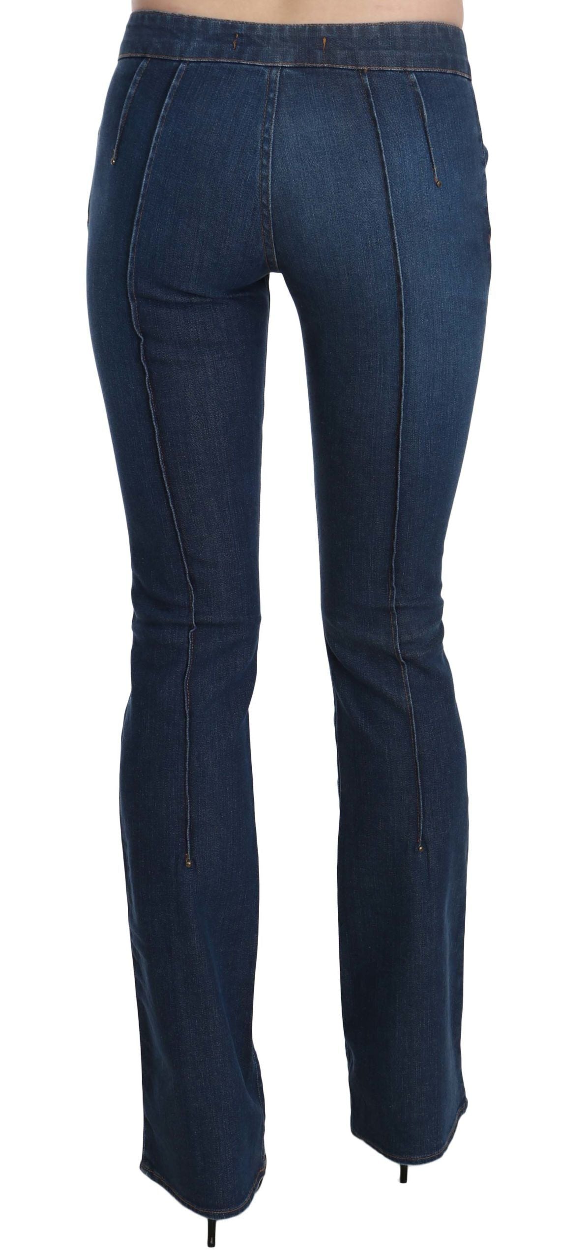 Just Cavalli Blue Low Waist Boot Cut Denim Pants Jeans | Regal Royce