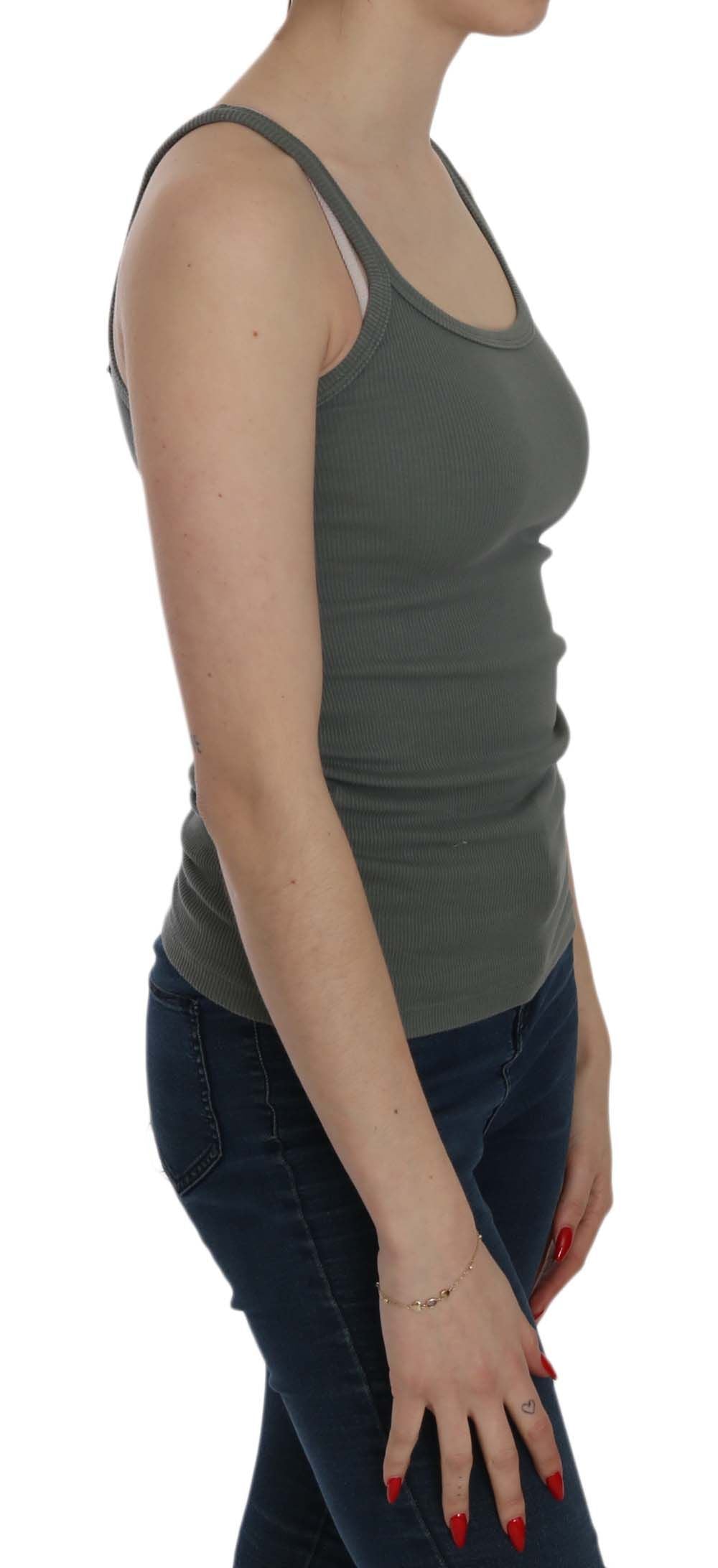 PINK MEMORIES Green Sleeveless Spaghetti Tank T-Shirt Blouse | Regal Royce