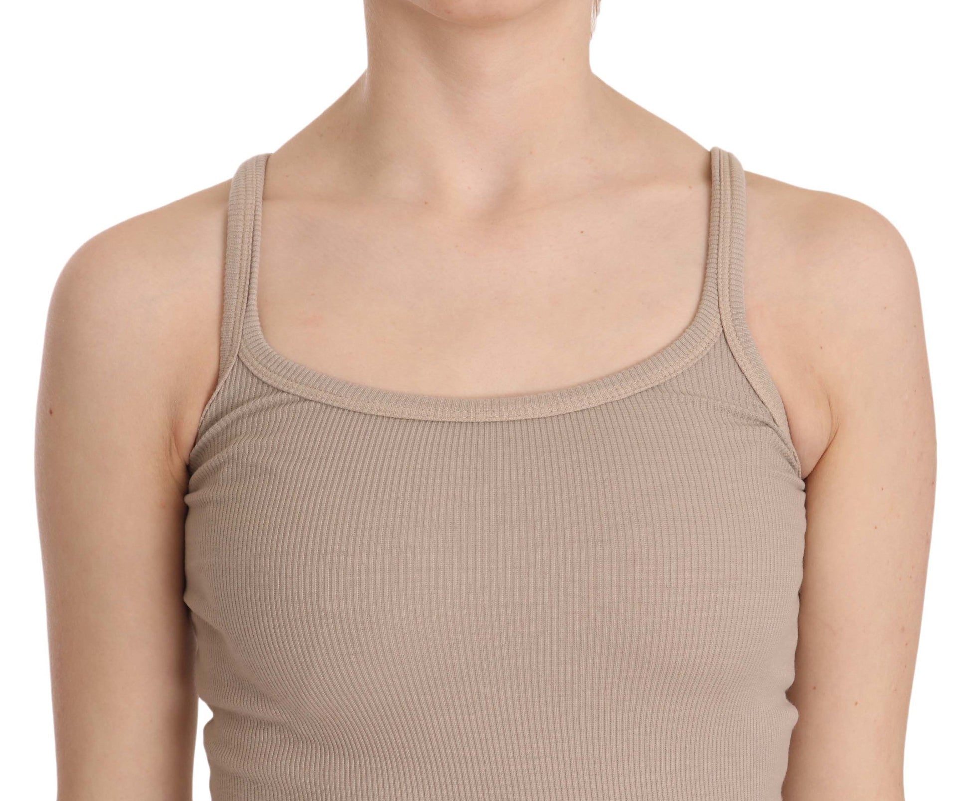 PINK MEMORIES Brown Sleeveless Spaghetti Strap Top Blouse