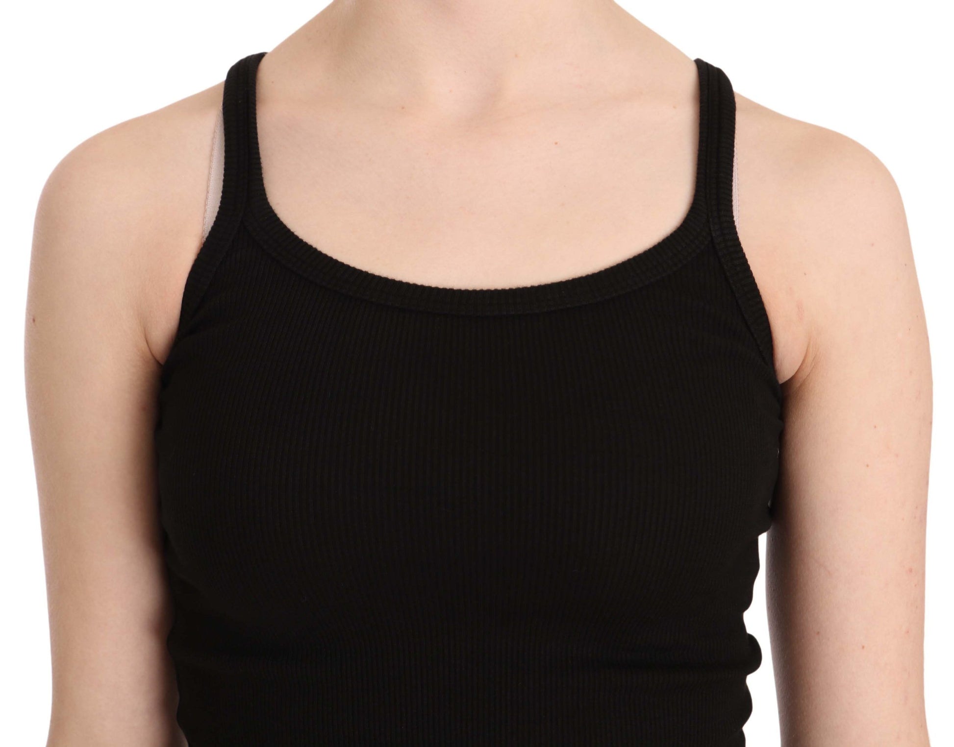 PINK MEMORIES Black Sleeveless Spaghetti Strap Blouse