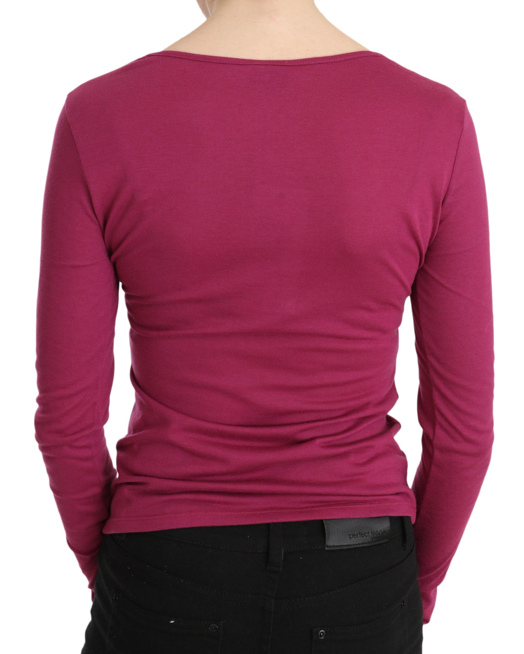 Pink Exte Crystal Embellished Long Sleeve Top | Regal Royce