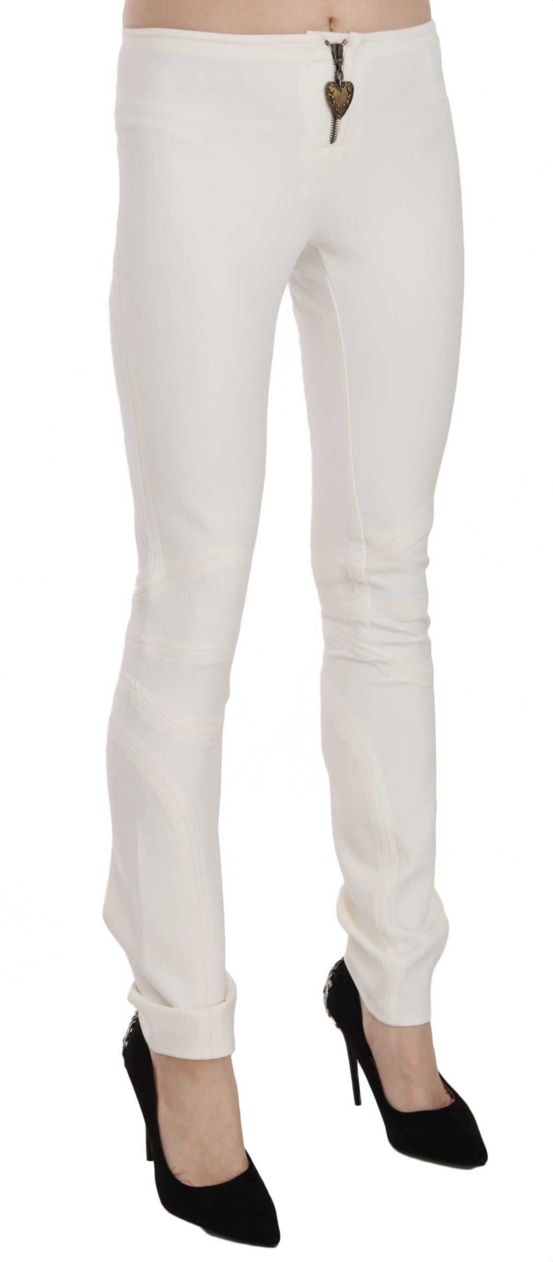 Just Cavalli White Mid Waist Skinny Dress Trousers Pants | Regal Royce