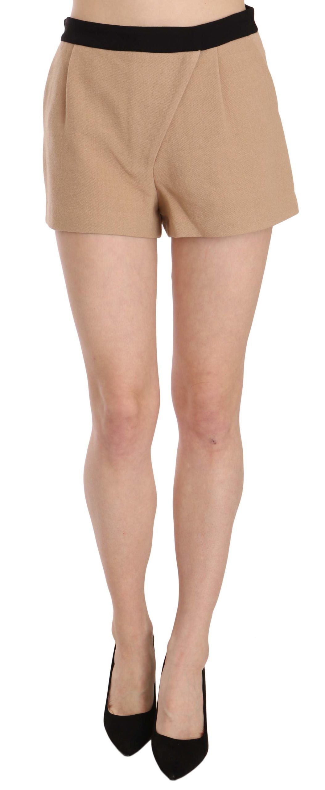 Costume National Shorts Beige Cotton Mid Waist Mini Short | Regal Royce