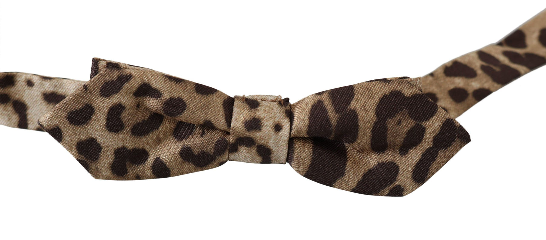 Dolce & Gabbana Brown Leopard Silk Adjustable Neck Papillon Men Bow Tie | Regal Royce
