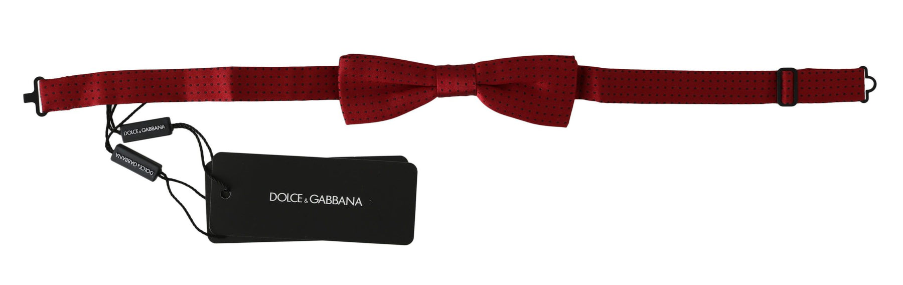 Dolce & Gabbana Red Dotted Silk Adjustable Neck Papillon Bow Tie | Regal Royce