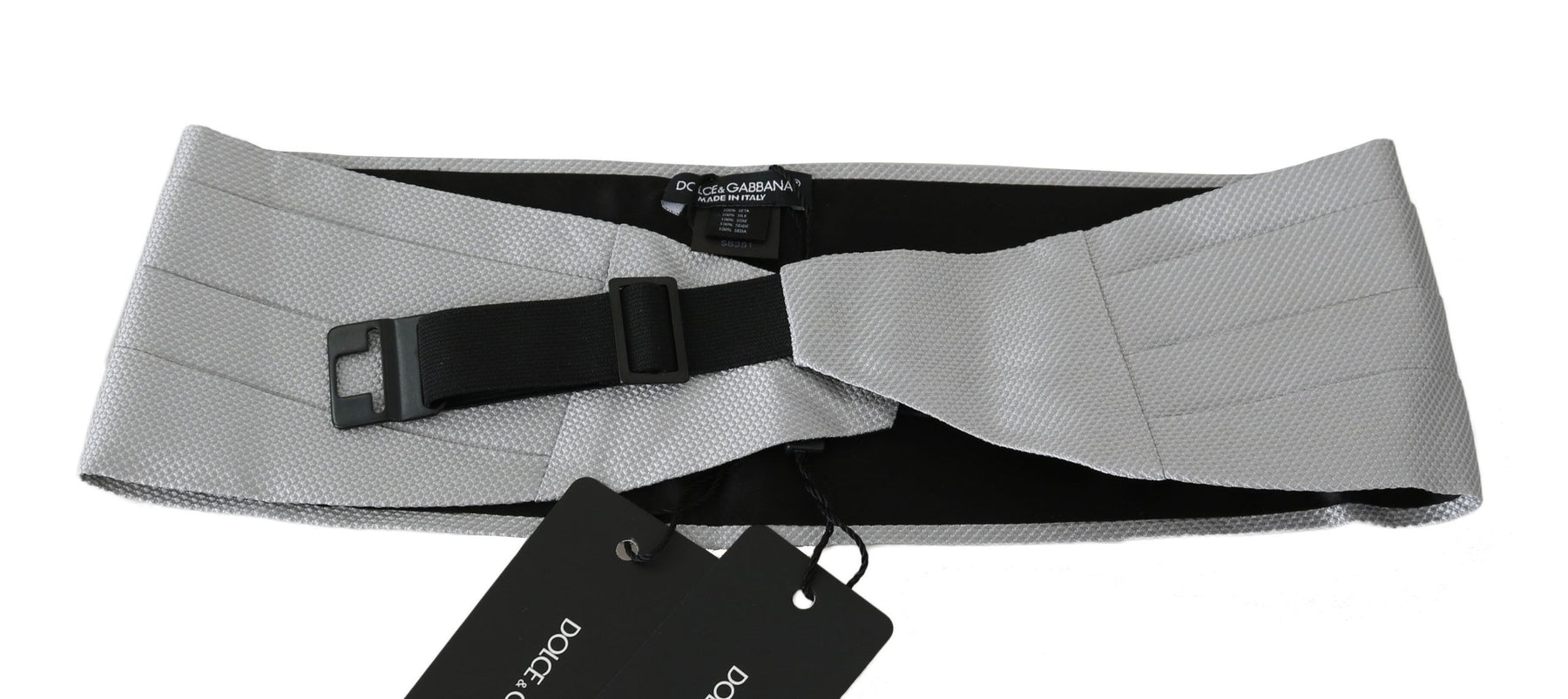 Dolce & Gabbana Gray Men Waist Belt 100% Silk Cummerbund | Regal Royce