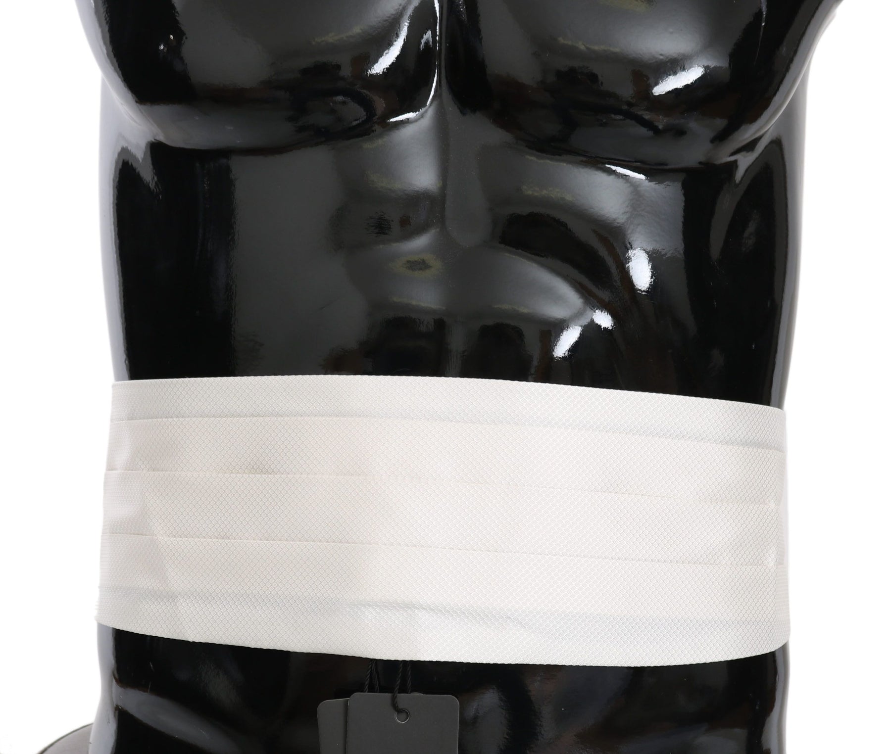 Dolce & Gabbana White Men Waist Belt 100% Silk Cummerbund | Regal Royce