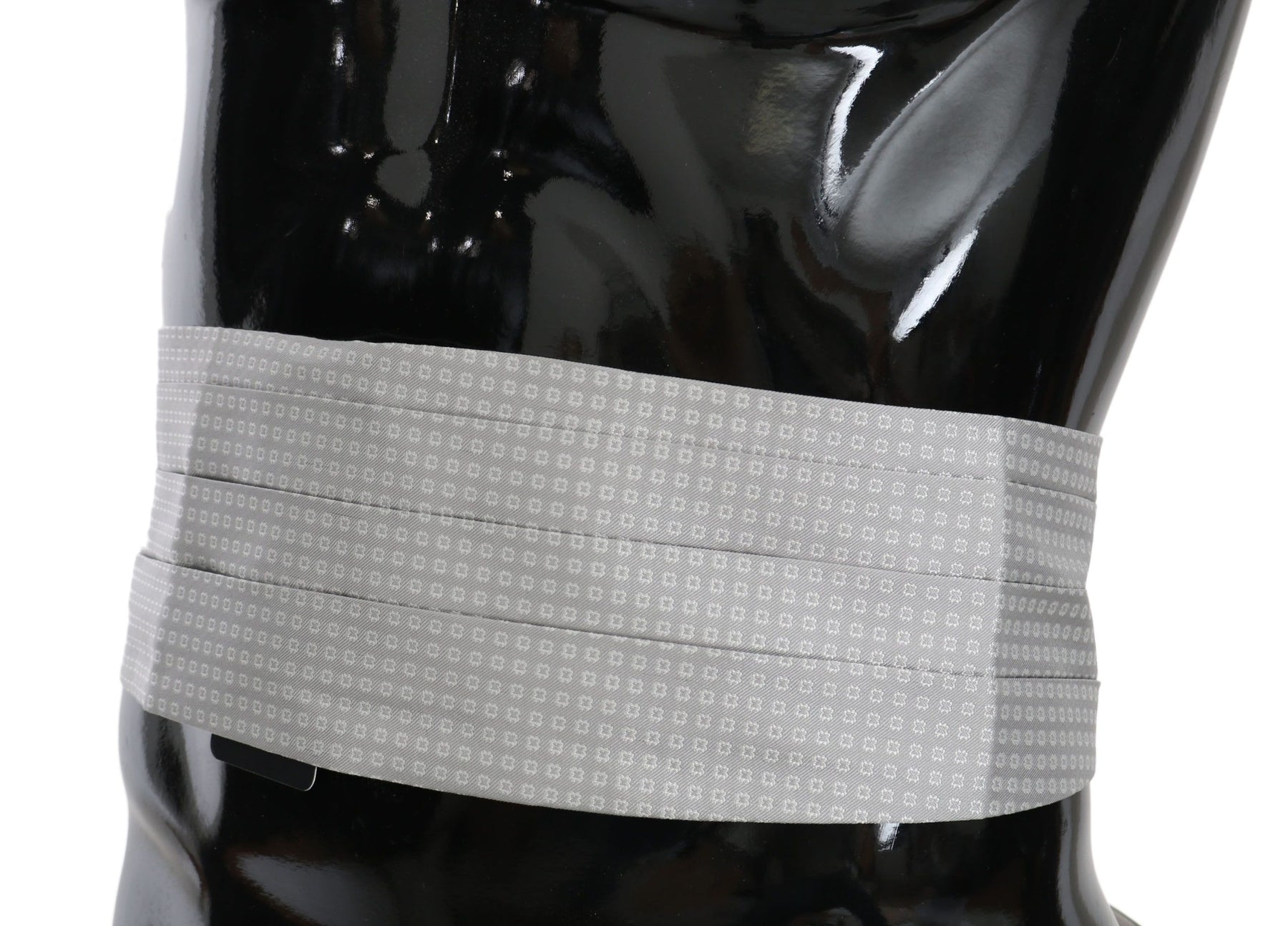 Dolce & Gabbana Gray Patterned Waist Belt Silk Cummerbund | Regal Royce