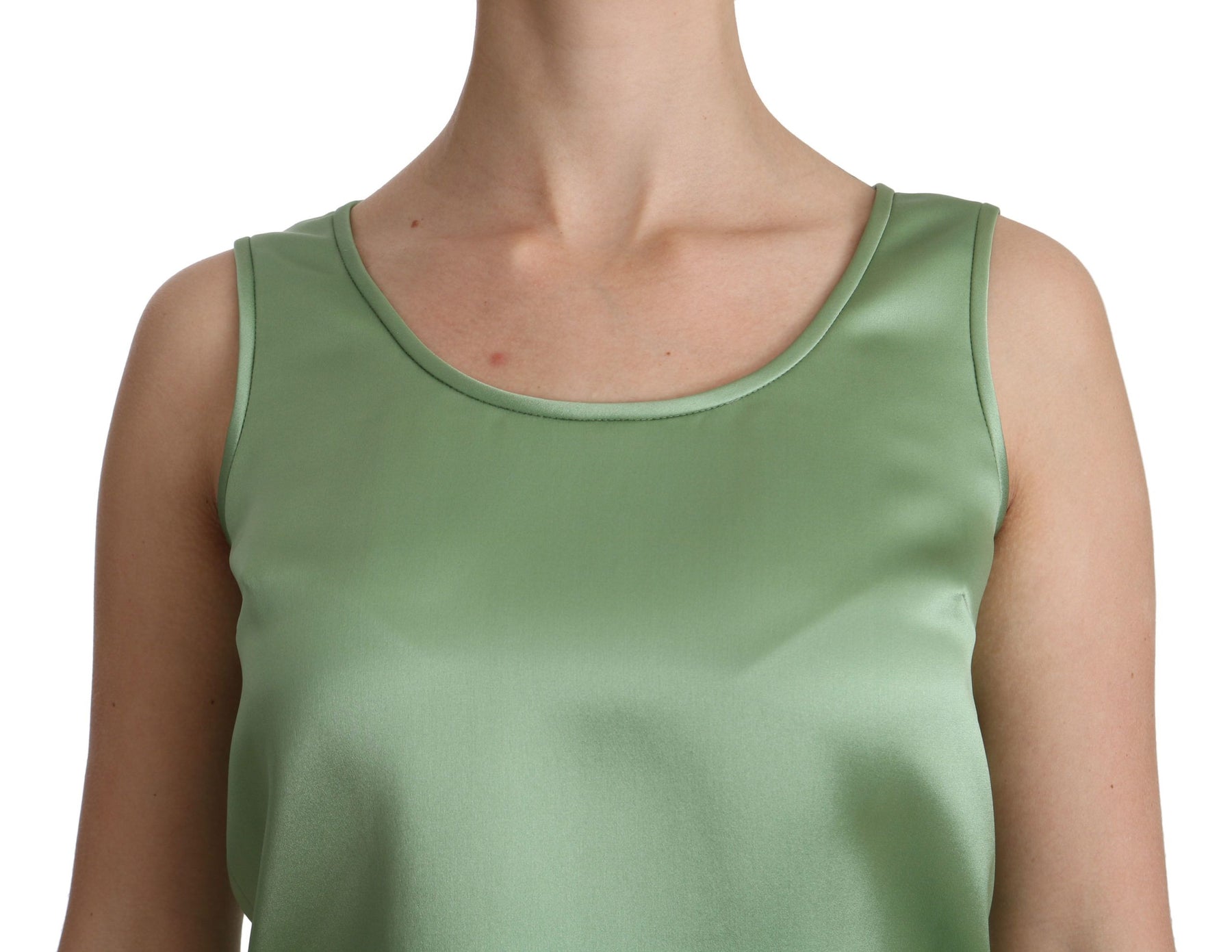 Dolce & Gabbana Green Sleeveless 100% Silk Top Tank Blouse | Regal Royce