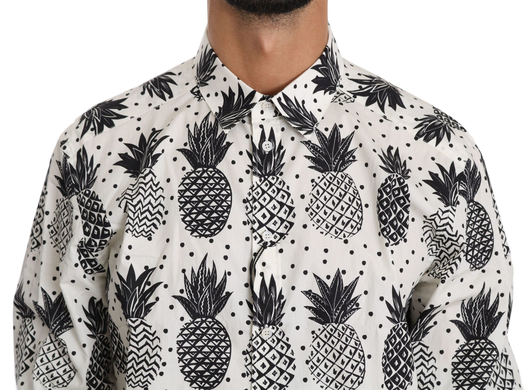 Dolce & Gabbana White Pineapple Cotton Top Shirt | Regal Royce