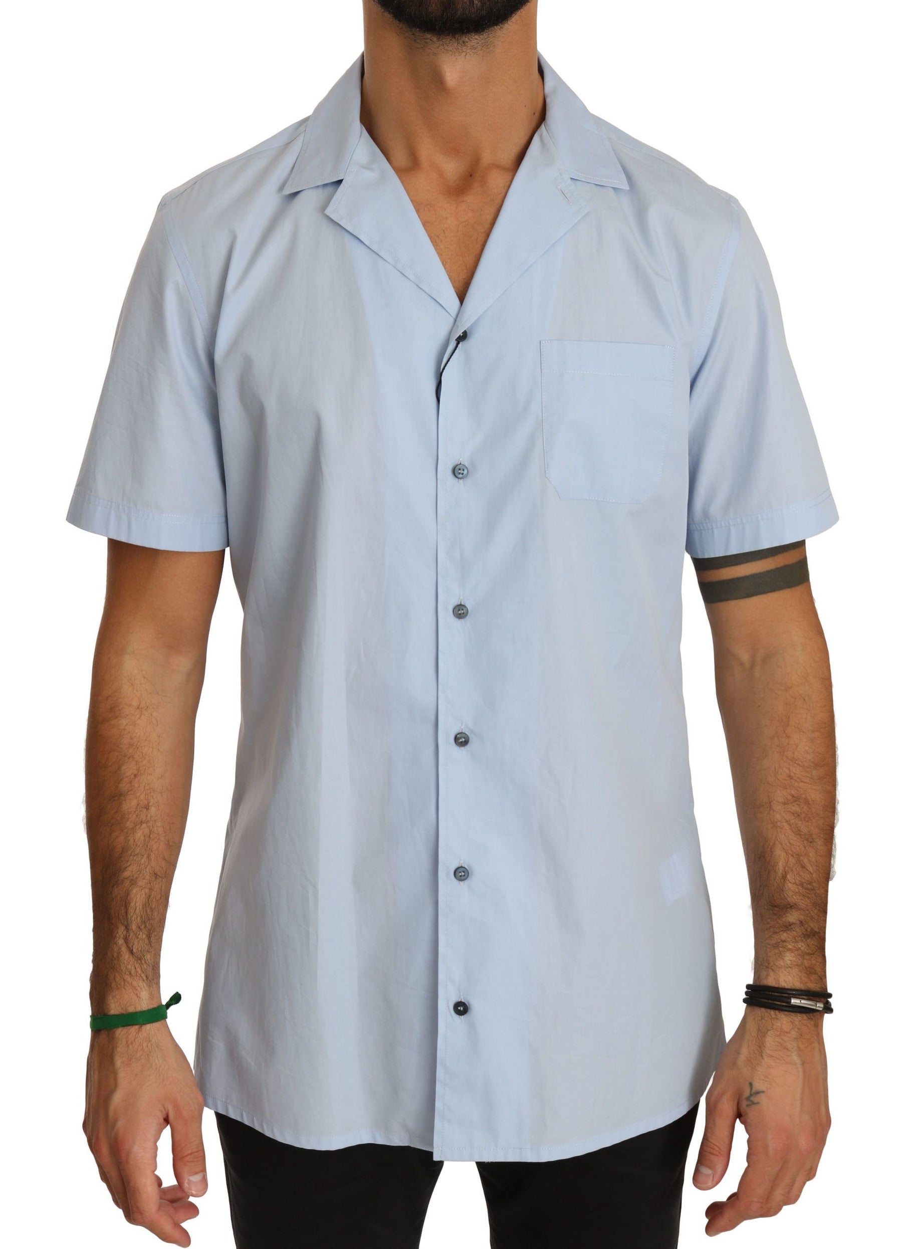 Dolce & Gabbana Blue Short Sleeve 100% Cotton Top Shirt | Regal Royce