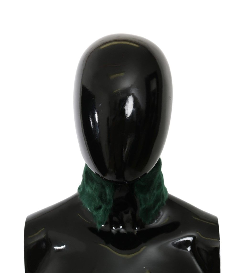 Dolce & Gabbana Green Fur Neck Collar Wrap Lambskin Scarf | Regal Royce