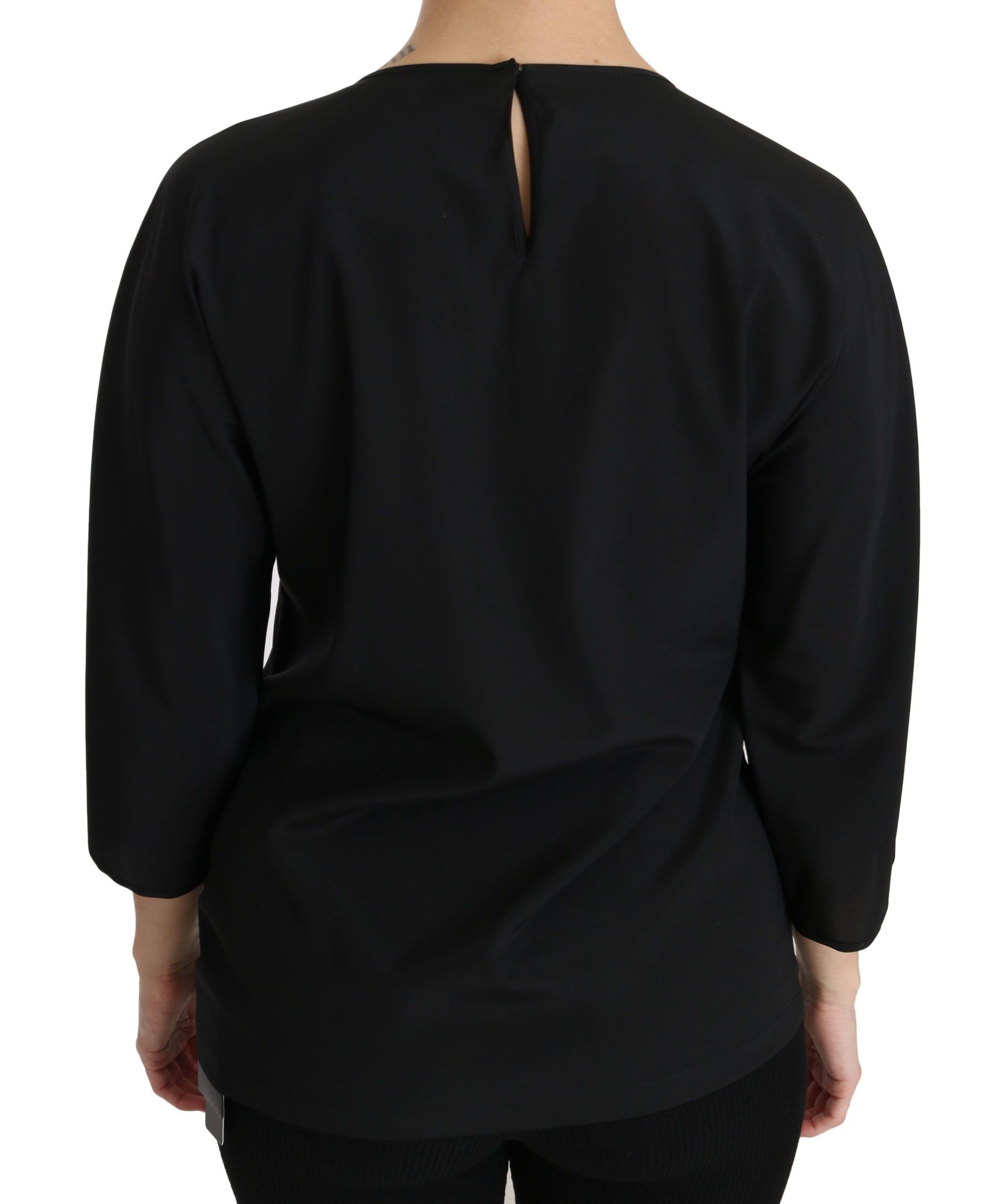 Dolce & Gabbana Black #dgfamily Top T-shirt Silk Blouse | Regal Royce