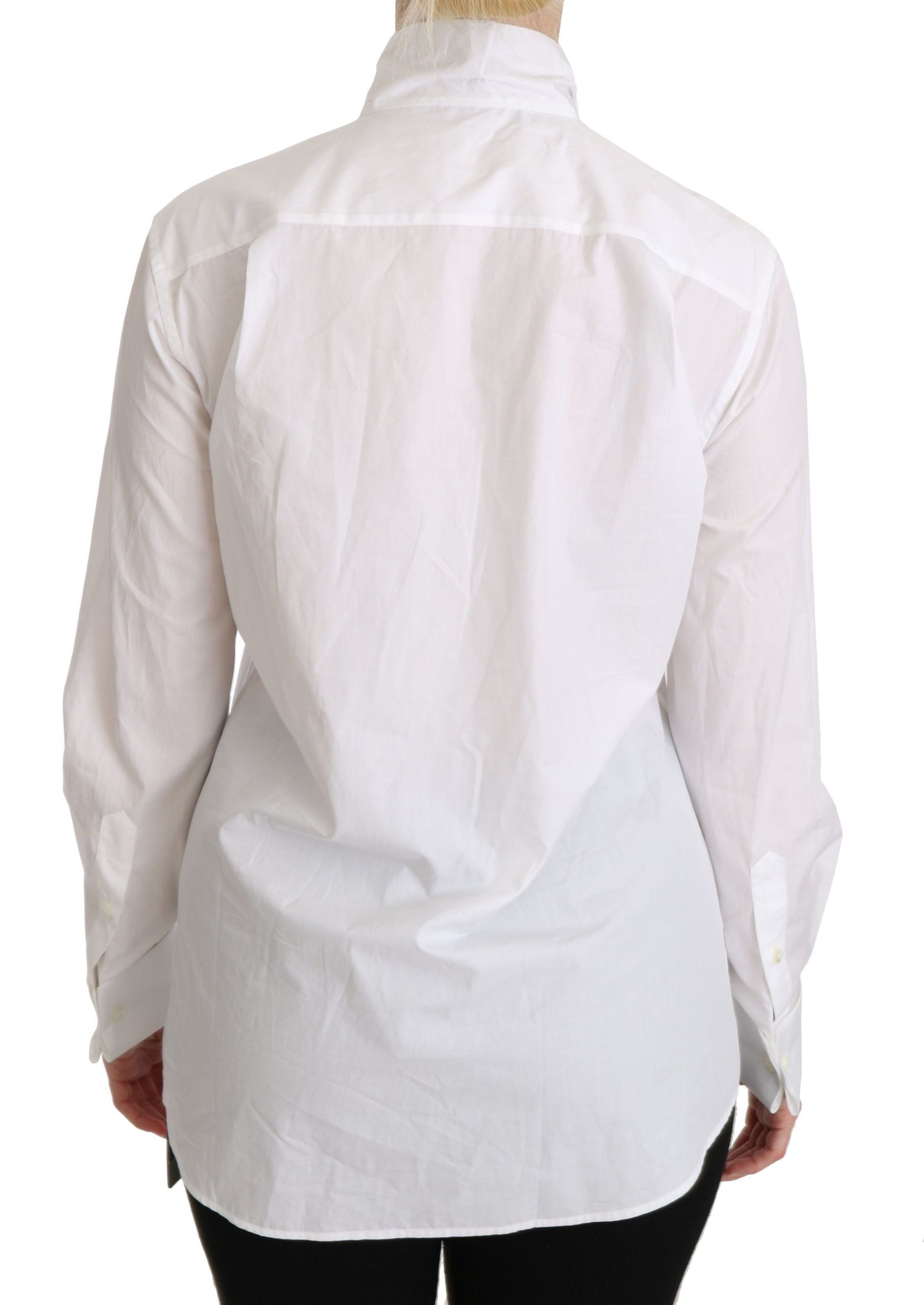 Dolce & Gabbana White Turtle Neck Long Sleeve Polo Shirt | Regal Royce