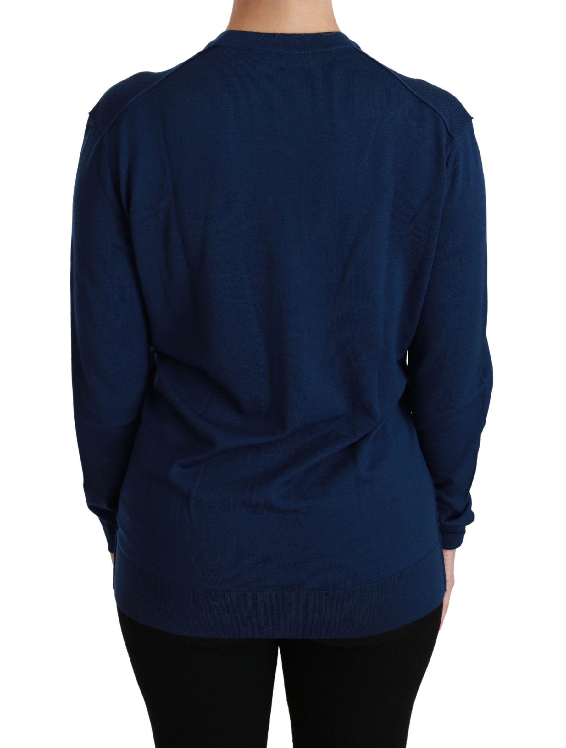 Dolce & Gabbana Blue Button Cardigan Virgin Wool Sweater | Regal Royce