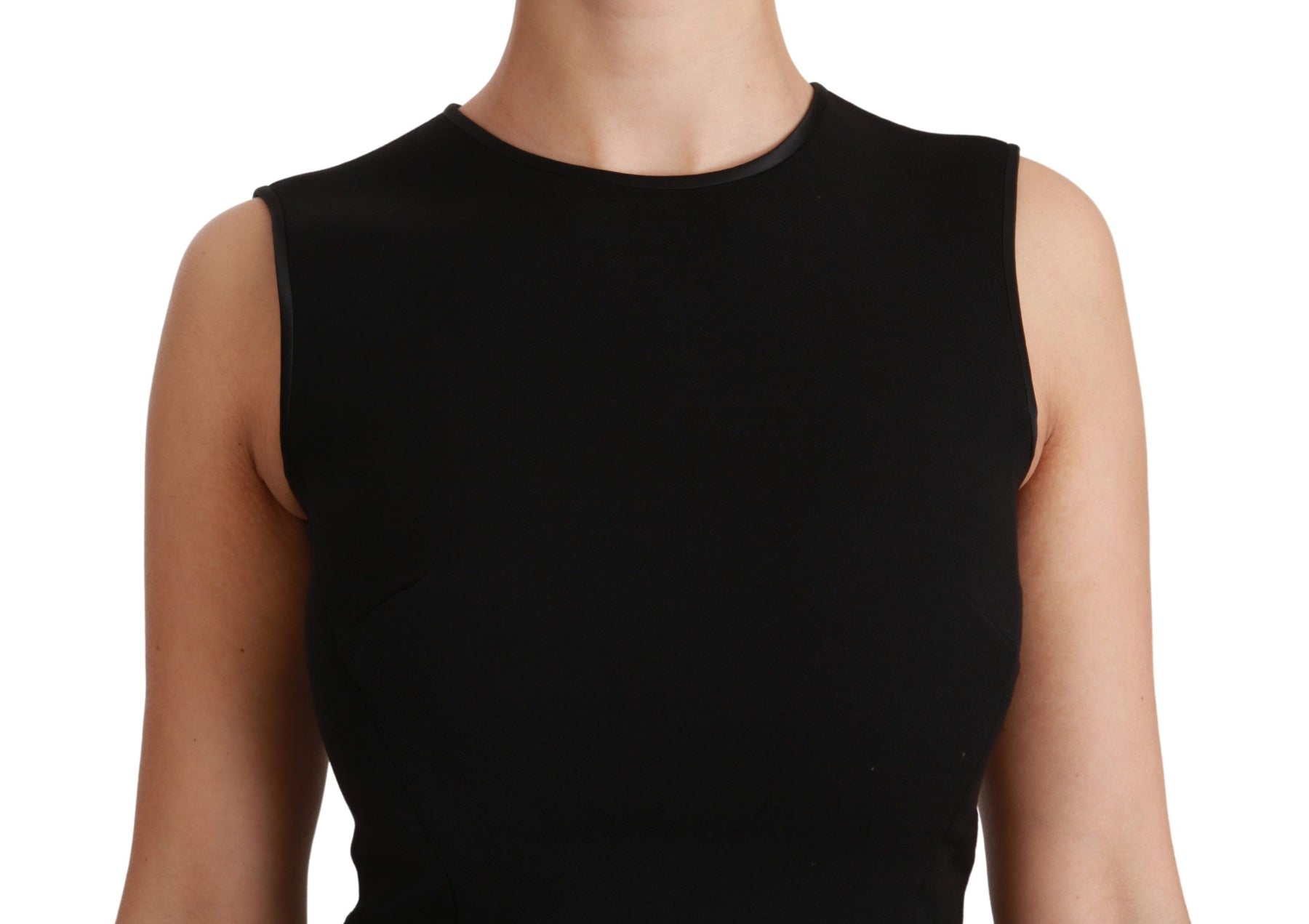 Dolce & Gabbana Black Fit Flare Wool Stretch Sheath Dress | Regal Royce