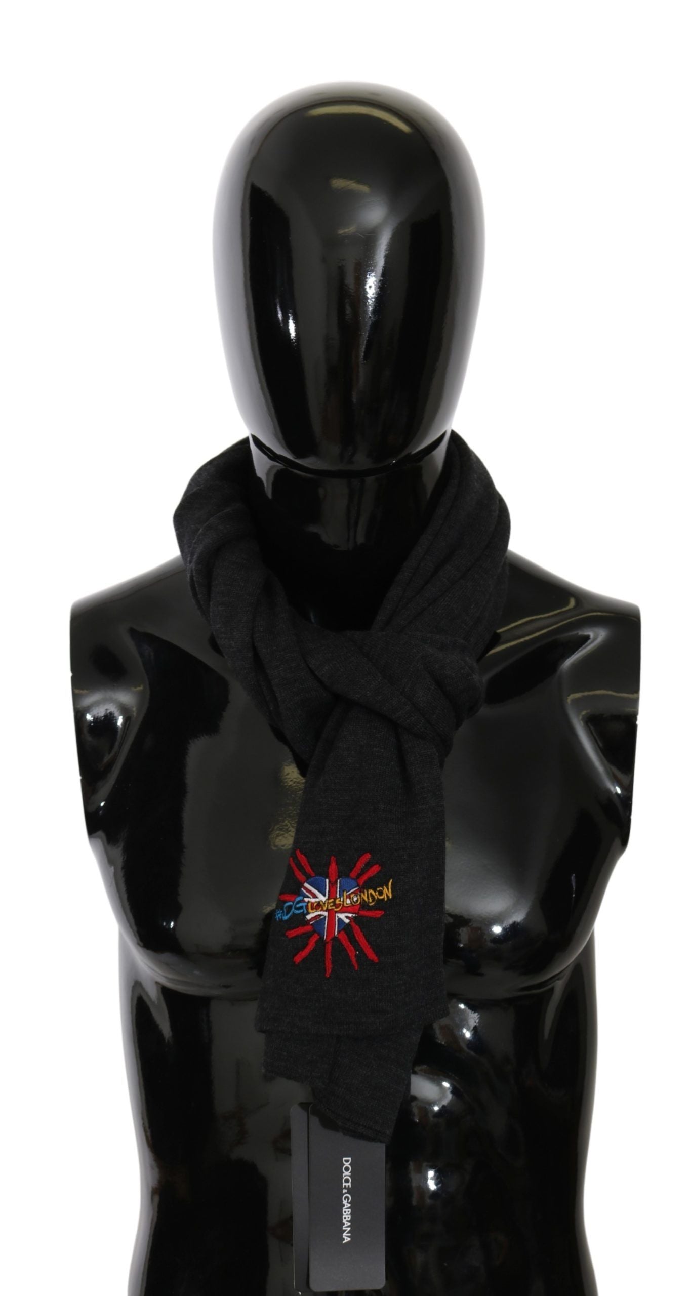 Dolce & Gabbana Gray #DGLovesLondon Wool Wrap Wool Scarf | Regal Royce