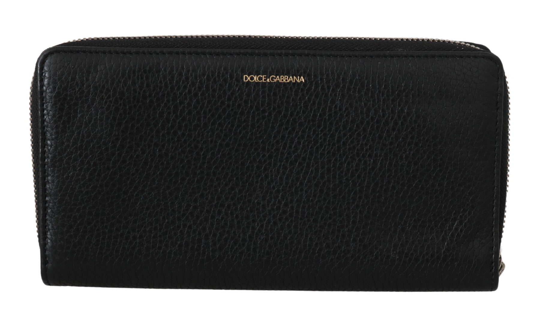 Dolce & Gabbana Black Mens Zipper Continental Purse 100% Leather Wallet | Regal Royce