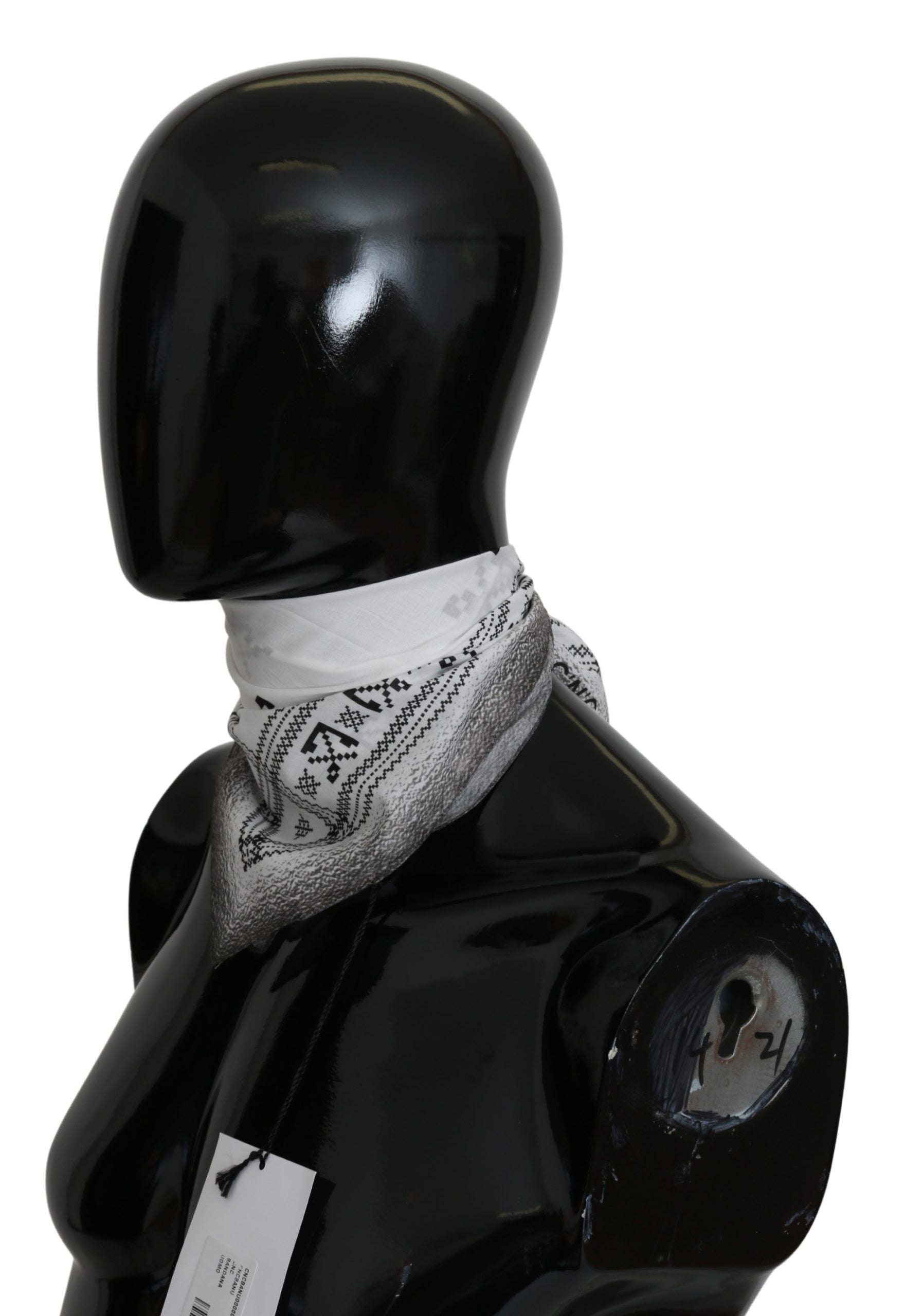 Costume National White Printed Bandana Cotton Scarf | Regal Royce