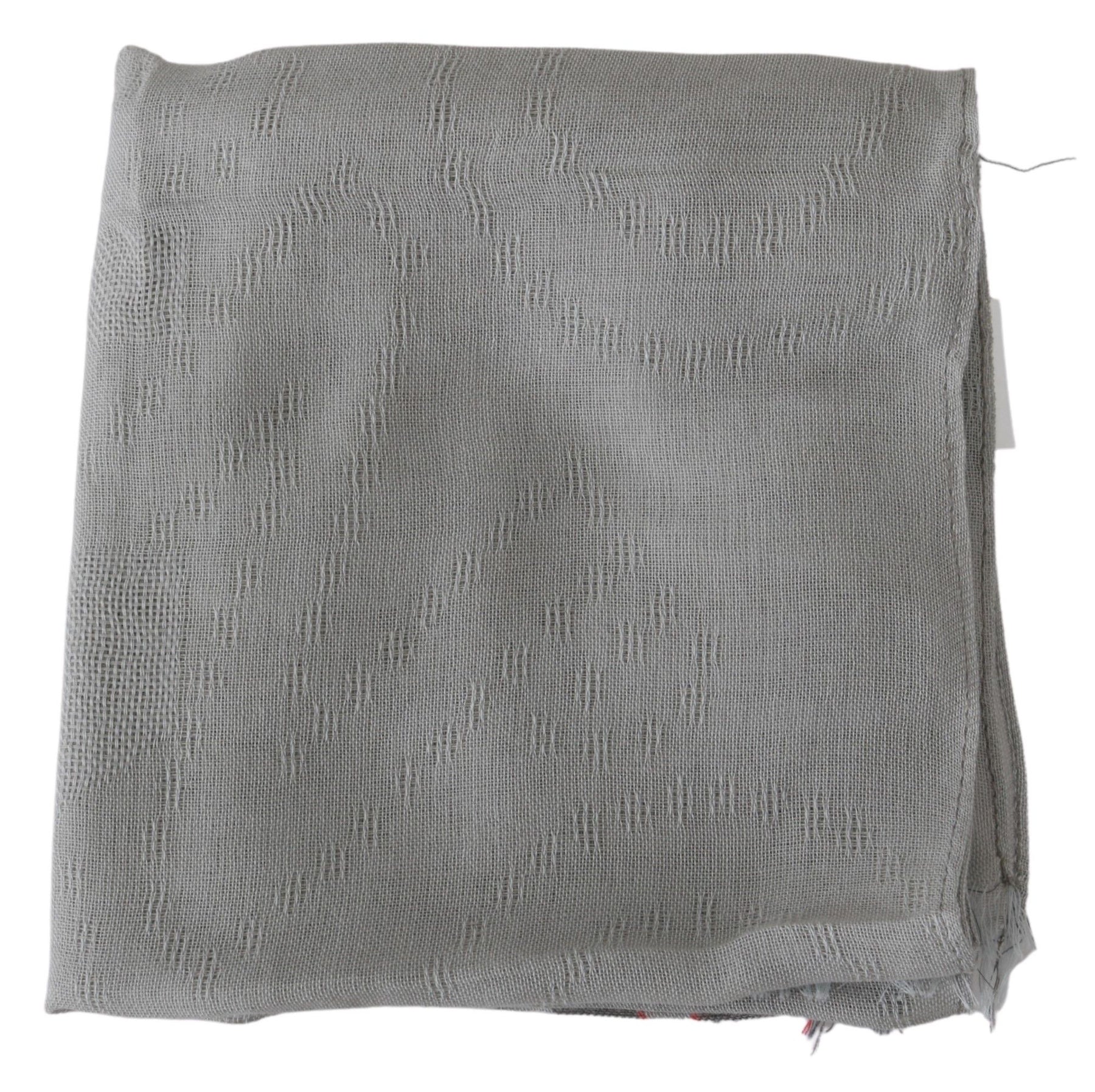 Costume National Gray Fringe Neck Wrap Cotton Scarf | Regal Royce