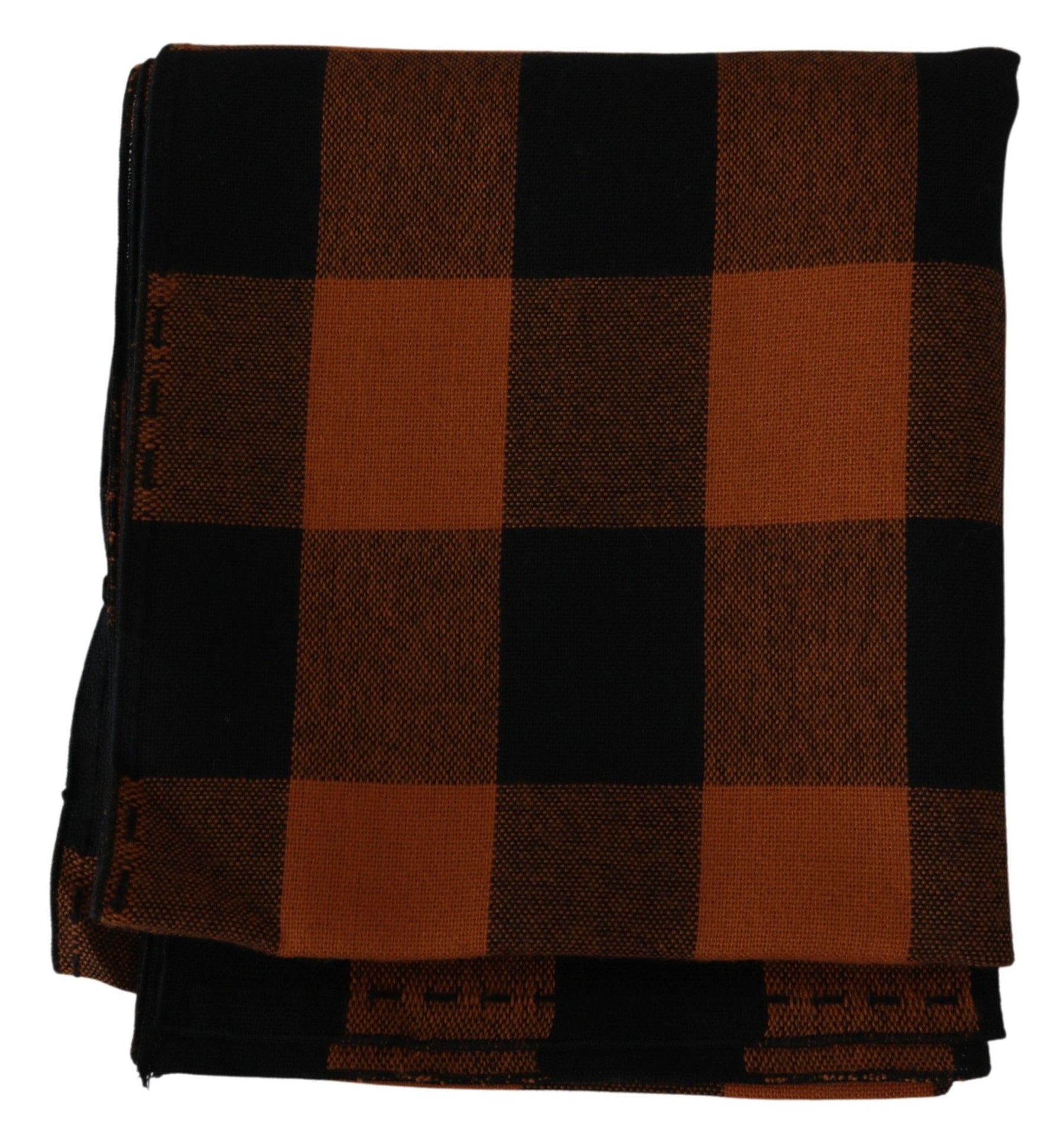 Costume National Orange Check Neck Wrap Shawl Scarf | Regal Royce