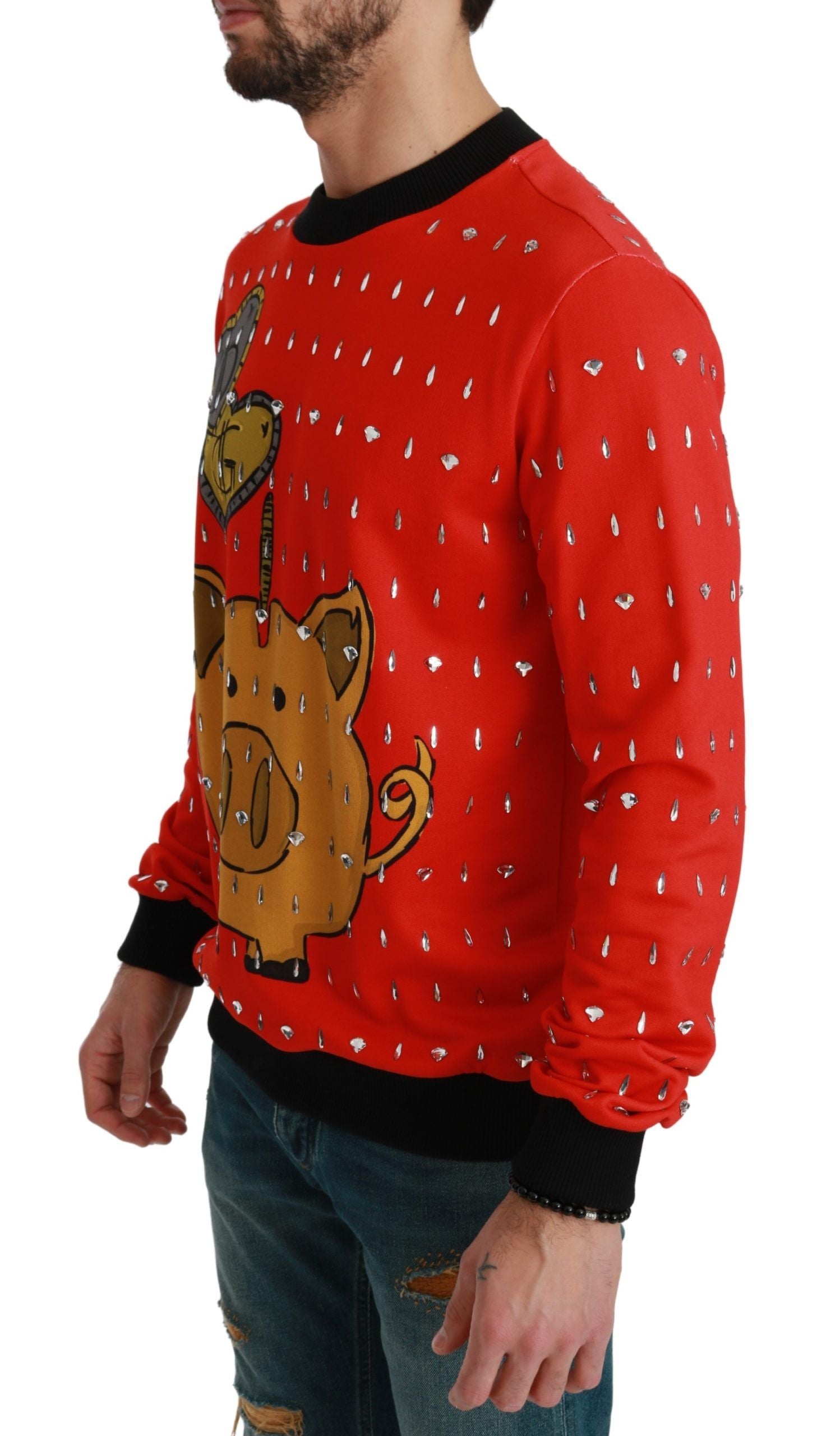 Dolce & Gabbana Red Crystal Pig of the Year Sweater | Regal Royce