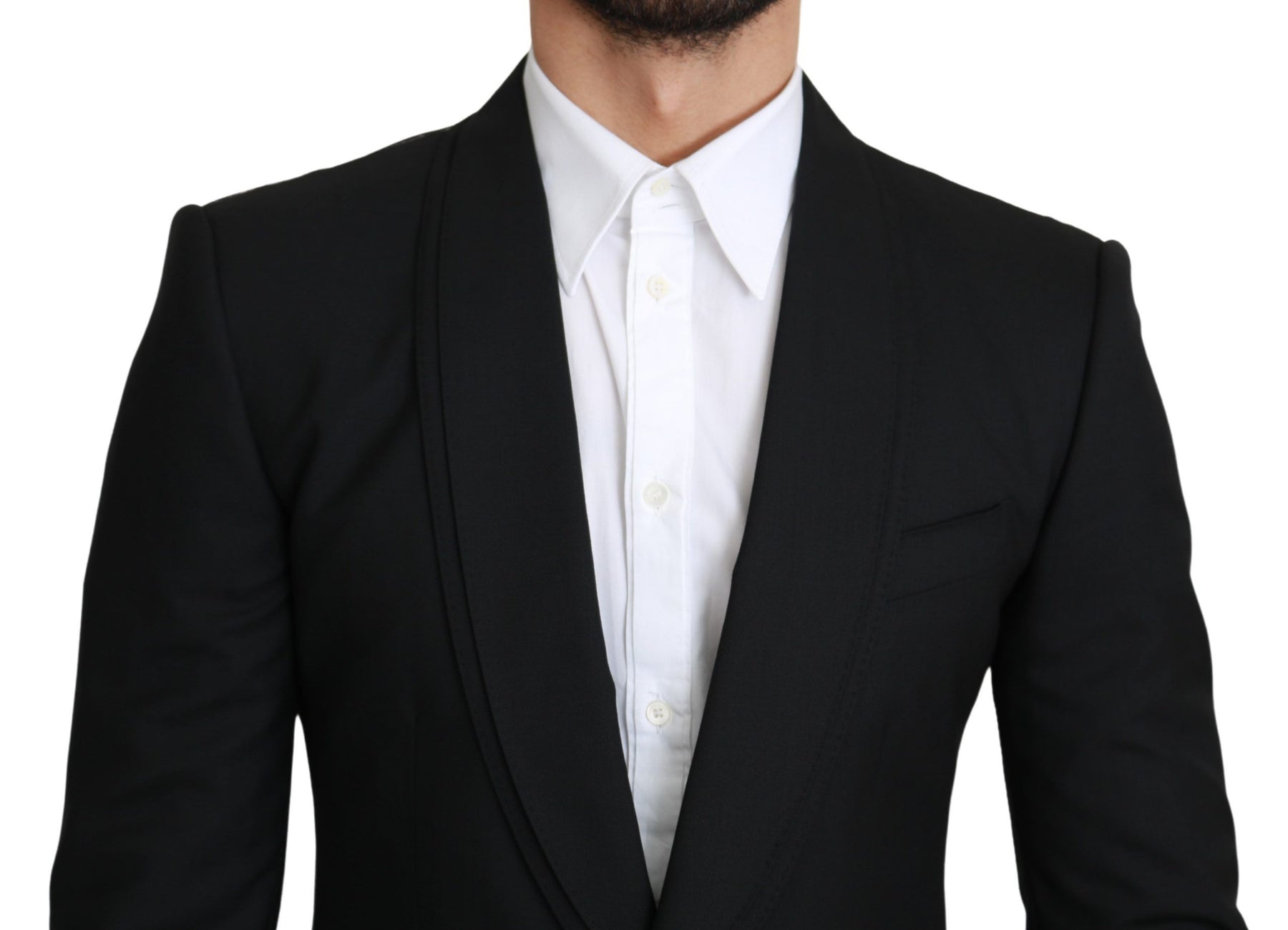 Dolce & Gabbana Black Single Breasted Formal Wool Blazer | Regal Royce
