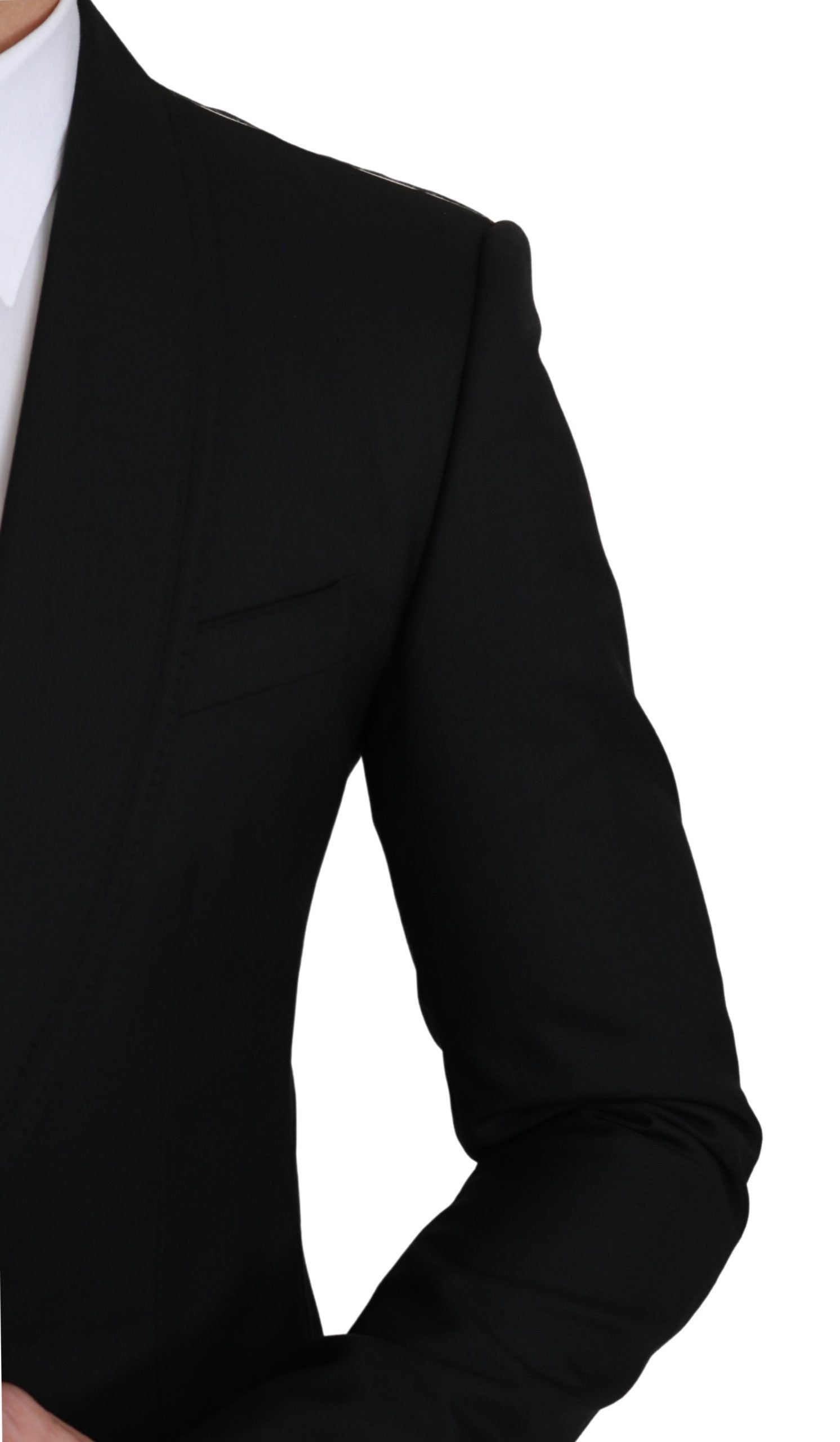 Dolce & Gabbana Black Single Breasted Formal Wool Blazer | Regal Royce