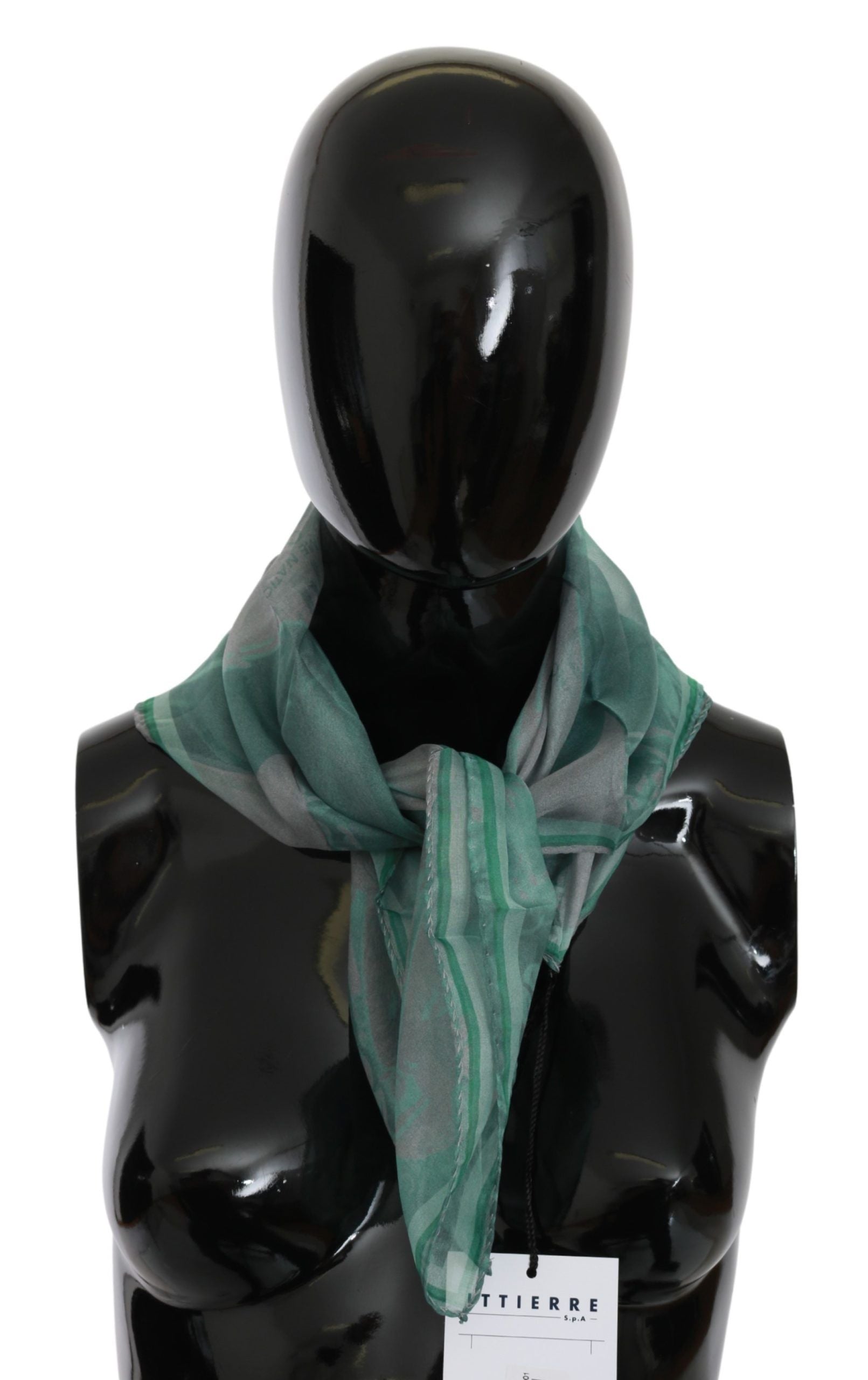 Costume National Green Silk Shawl Foulard Wrap Scarf | Regal Royce
