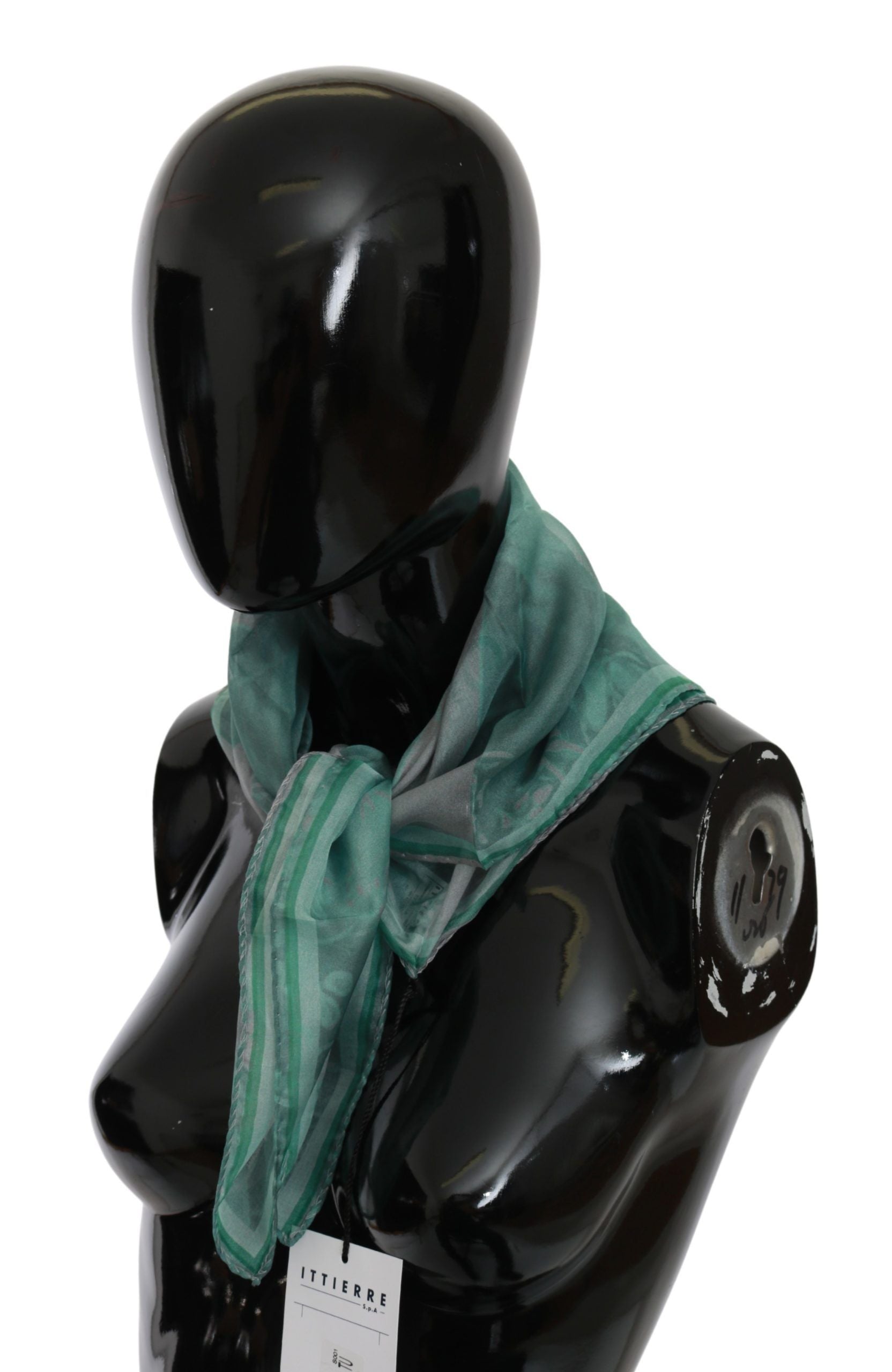 Costume National Green Silk Shawl Foulard Wrap Scarf | Regal Royce
