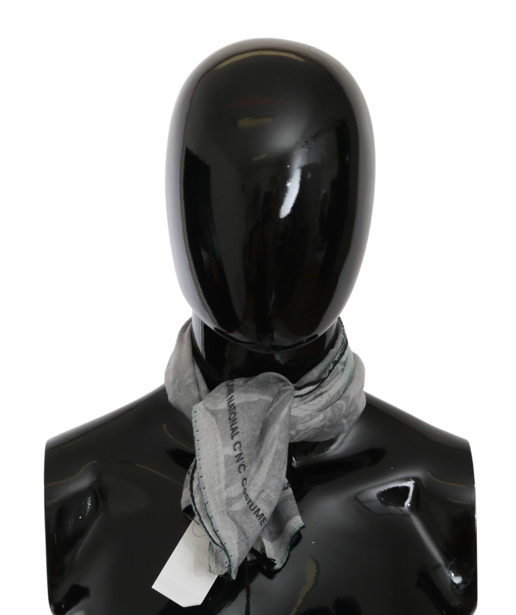 Costume National Gray Silk Shawl Foulard Wrap Scarf | Regal Royce
