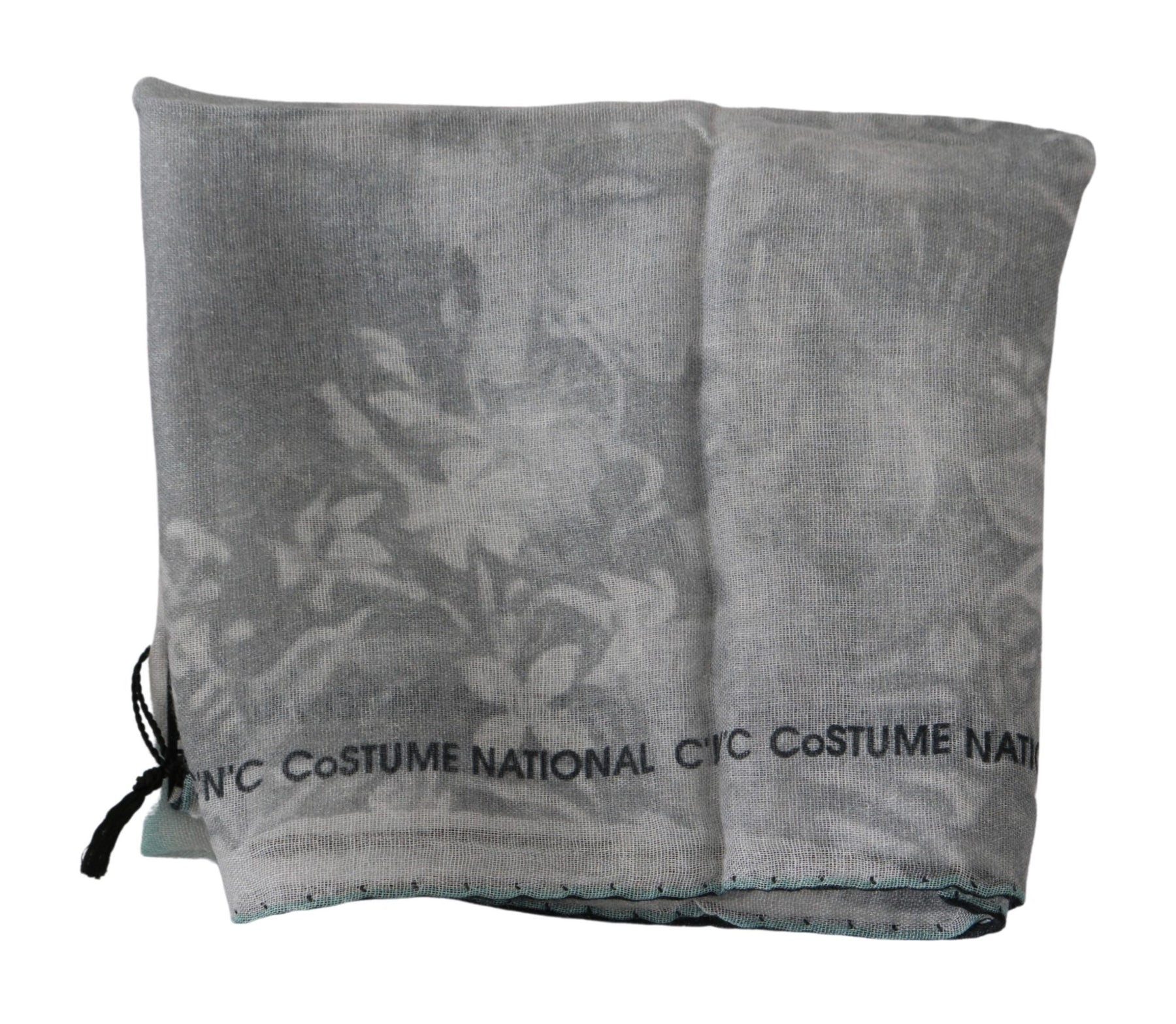 Costume National Gray Silk Shawl Foulard Wrap Scarf | Regal Royce