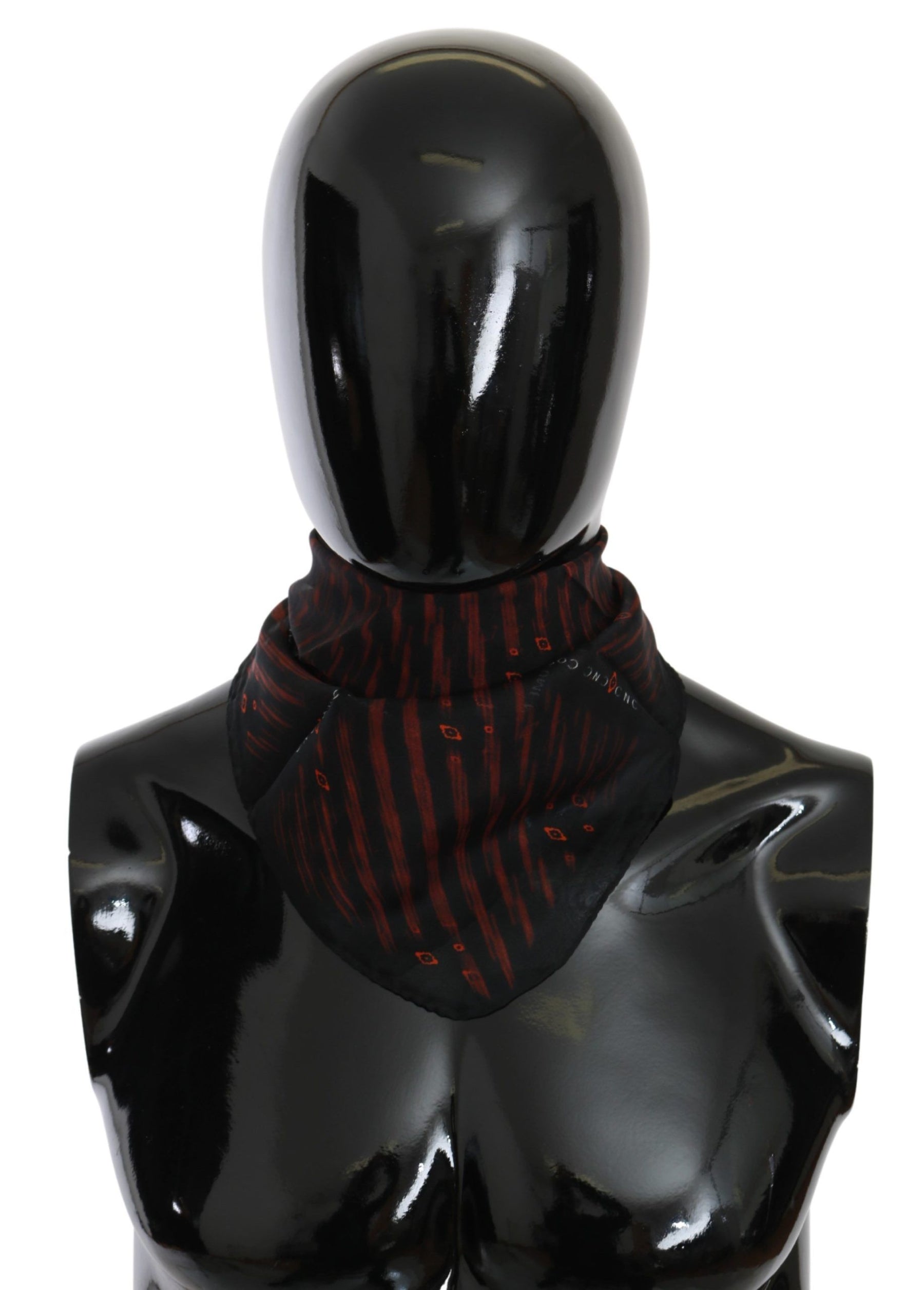 Costume National Black Orange 100% Silk Branded Scarf | Regal Royce